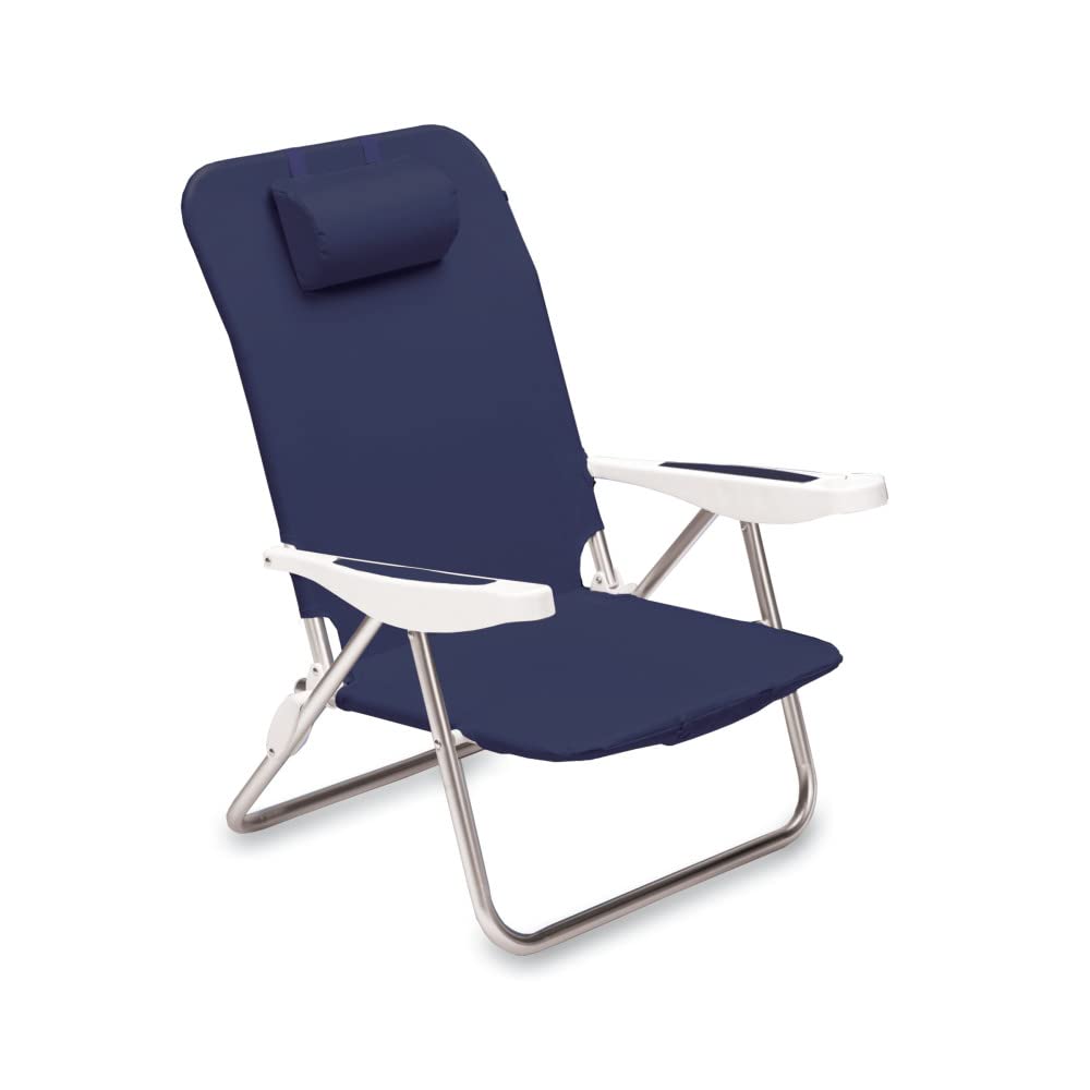 PICNIC TIME NCAA Ole Miss Rebels Monaco Folding Beach Chair - Portable Outdoor Lounge Chair for Beach, Pool, Camping, Tailgating & Sporting Events