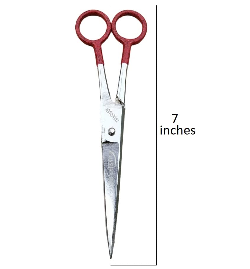 Professional 7-Inch Salon Barber Hair Cutting Scissors Set with Plastic Comb & Razor - Premium Styling Tools for Hairdressers, Home Haircuts & Grooming Kits
