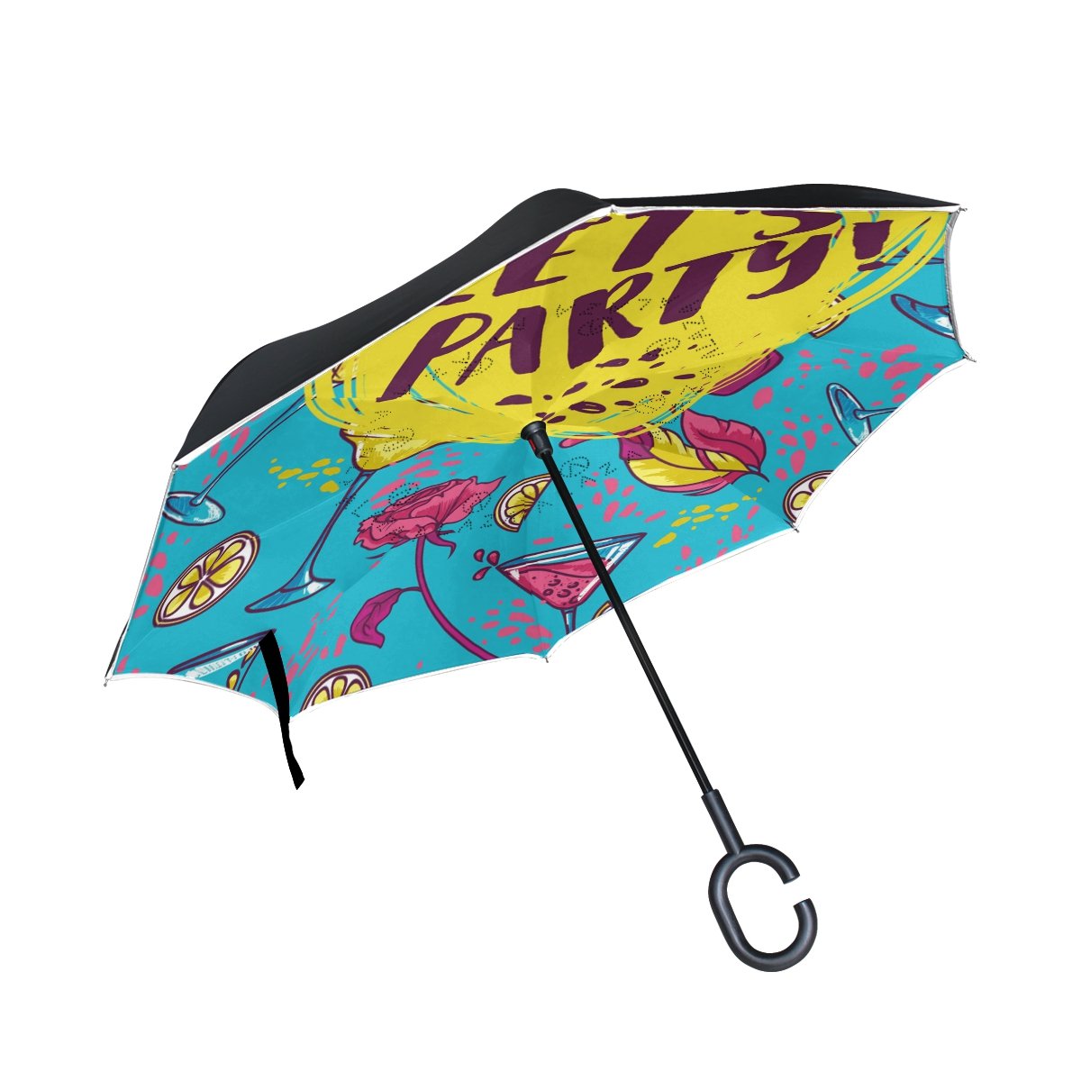 ALAZA Double Layer Inverted Windproof Umbrella - UV Protection Reverse Folding Umbrella for Car, Travel & Outdoor Use - Perfect for Summer, Rainy Days & Party Events