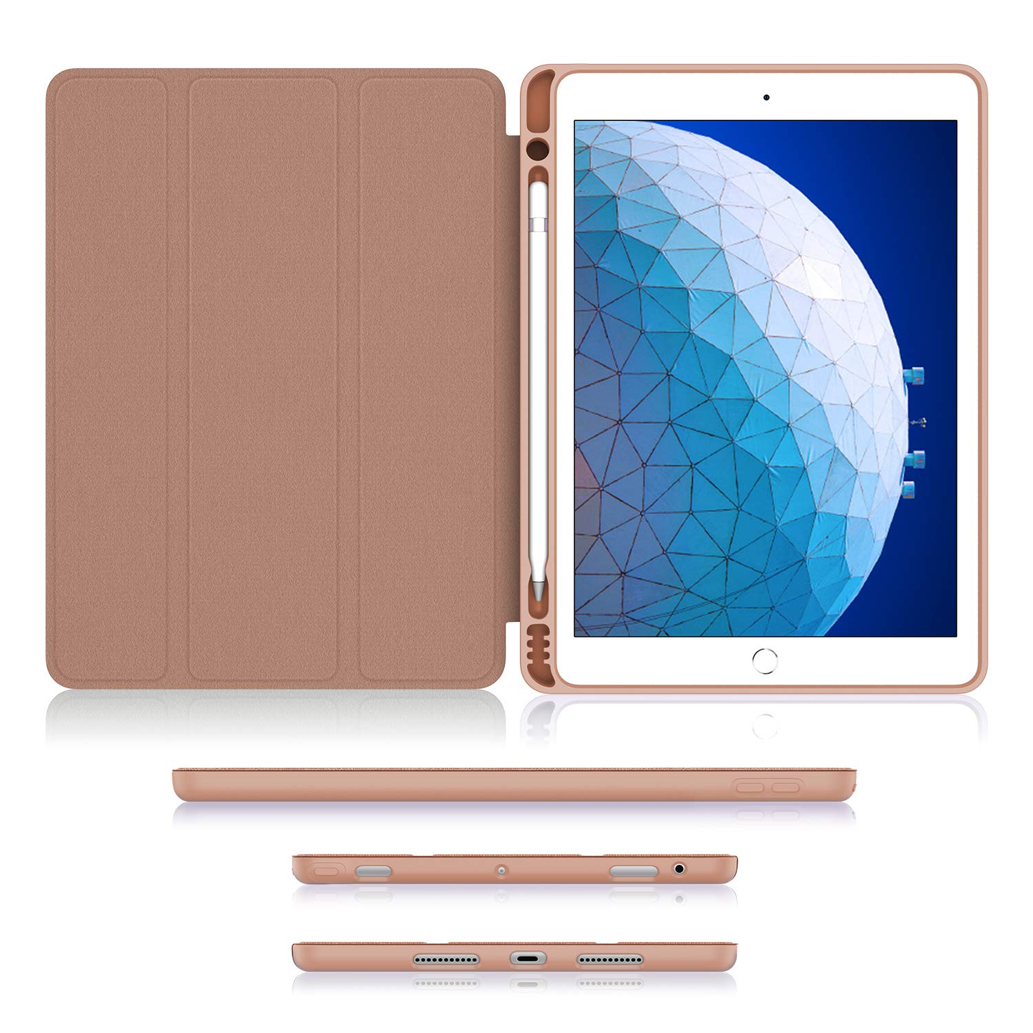 Premium Smart Case for iPad Air 3 (2019) & iPad Pro 10.5 (2017) with Pencil Holder - Ultra Slim Soft TPU Back Cover, Auto Sleep/Wake, Strong Protection - Rose Gold | Perfect for Work, Travel & Everyday Use