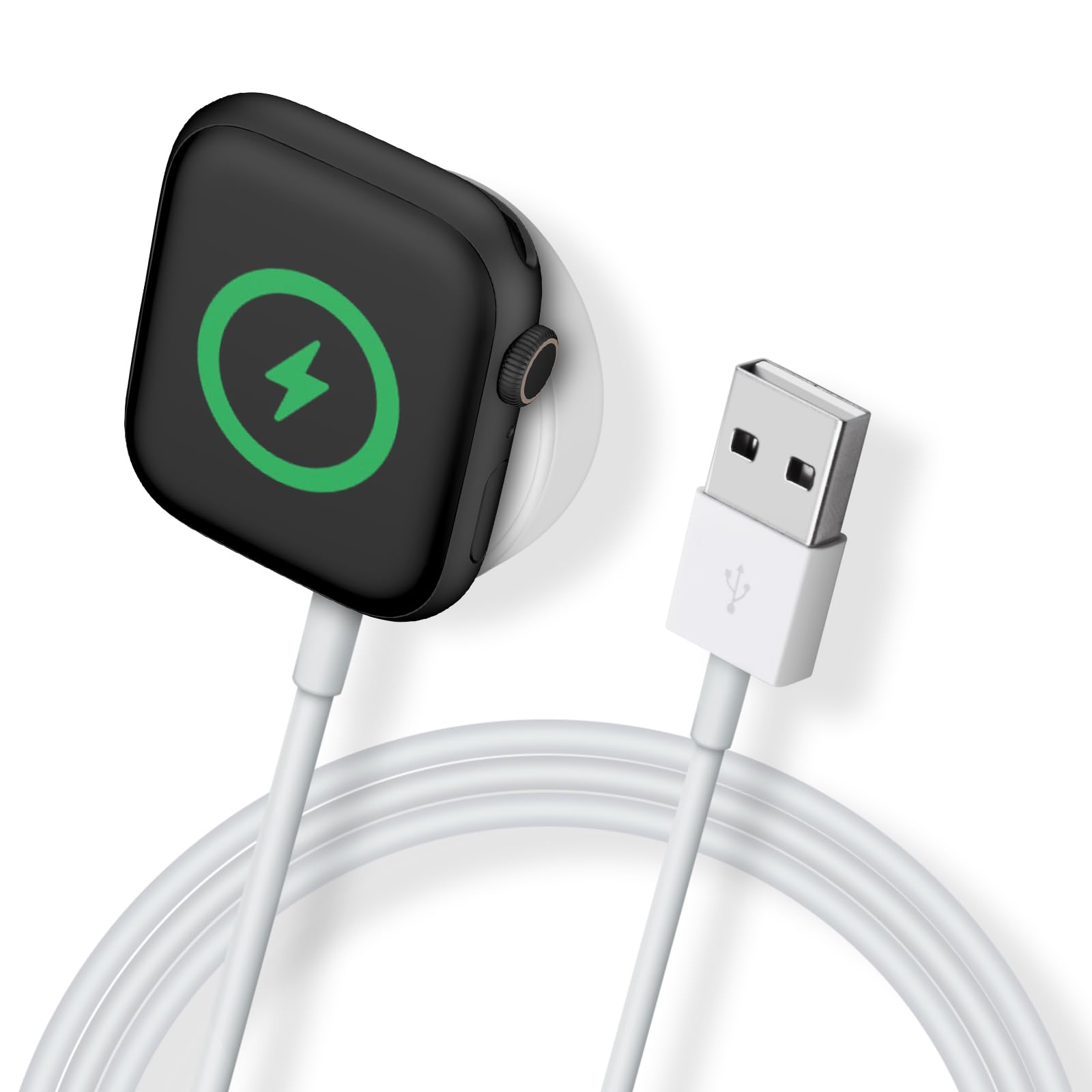 DDUAN Upgraded 6.6ft Wireless Watch Charger - Fast Magnetic Charging Cable for Apple Watch Series 9/8/7/6/SE/Ultra, Samsung Galaxy Watch 5/4/3 - Perfect for Travel, Office & Nightstand Charging