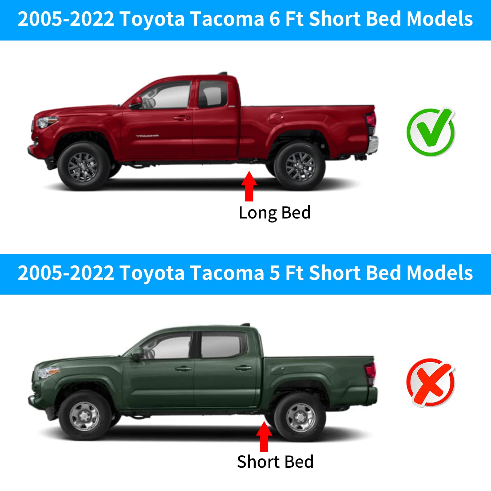 2022 Toyota Tacoma Truck Bed Mat - Heavy Duty Bed Liner Compatible with 2005-2023 Tacoma 6ft Long Bed | Non-Slip Protection for Cargo & Tools | Perfect for Hauling, Camping & Work Site Use
