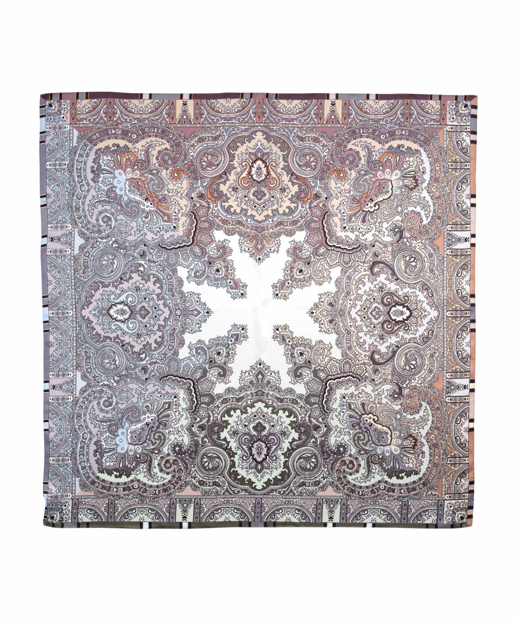 Stylish Colorblock Paisley Square Scarf - Fashionable Lightweight Womens Accessory for Fall, Winter & Spring Outfits - Perfect for Office, Travel and Casual Wear