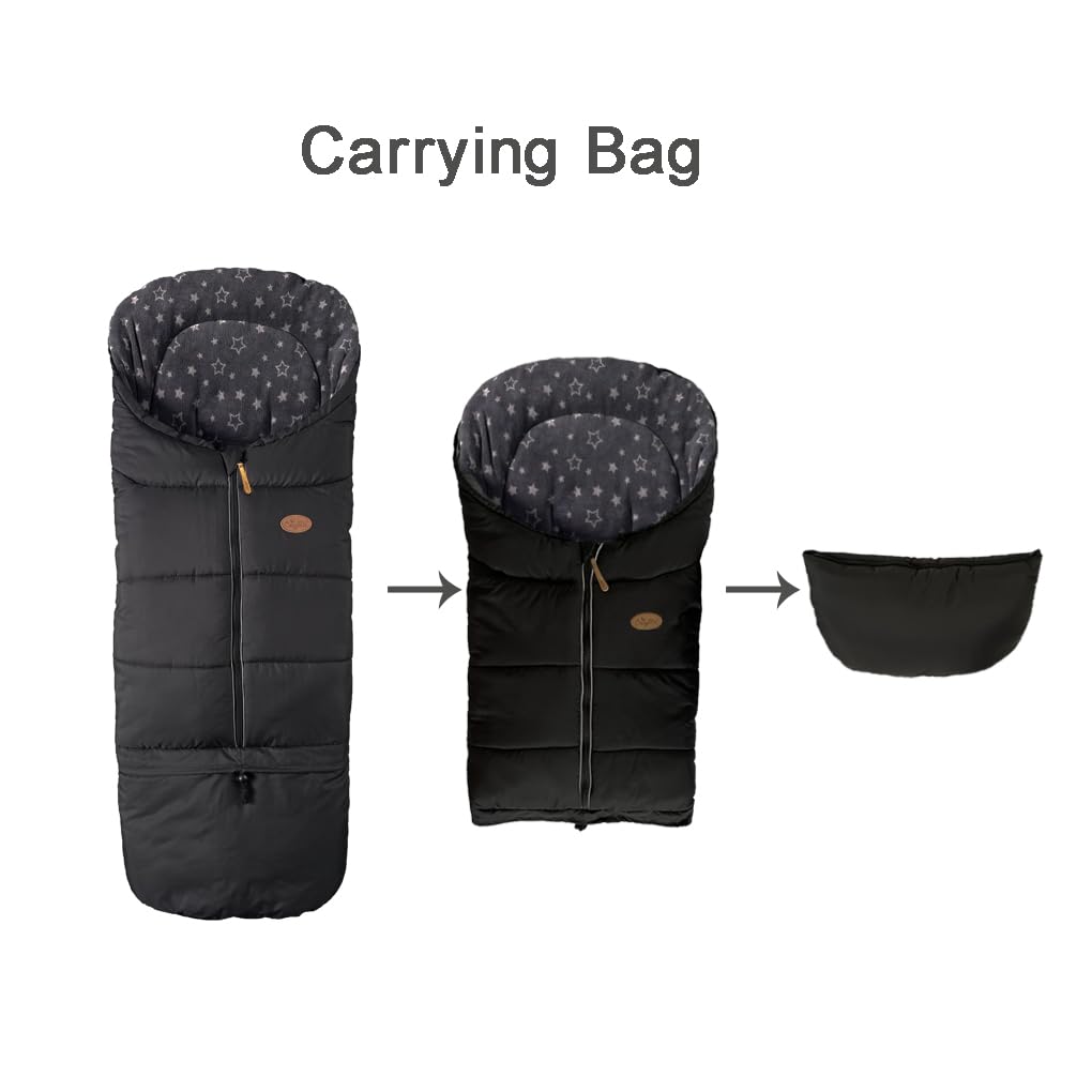 CozyMe Winter Stroller Cover with Length Extension for Newborn to 5T - Waterproof, Anti-Slip Baby Stroller Blanket & Footmuff - Perfect for Cold Weather Walks, Shopping Trips, and Outdoor Adventures