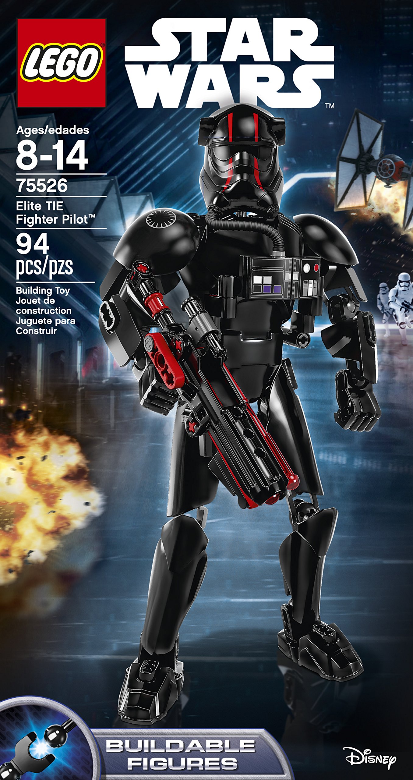LEGO Star Wars Episode VIII Elite Tie Fighter Pilot 75526 Building Kit (94 Pieces) - Perfect for Star Wars Fans, Collectors & Creative Play - Great Gift for Kids & Adults - Build & Display for Home, Office or Playroom