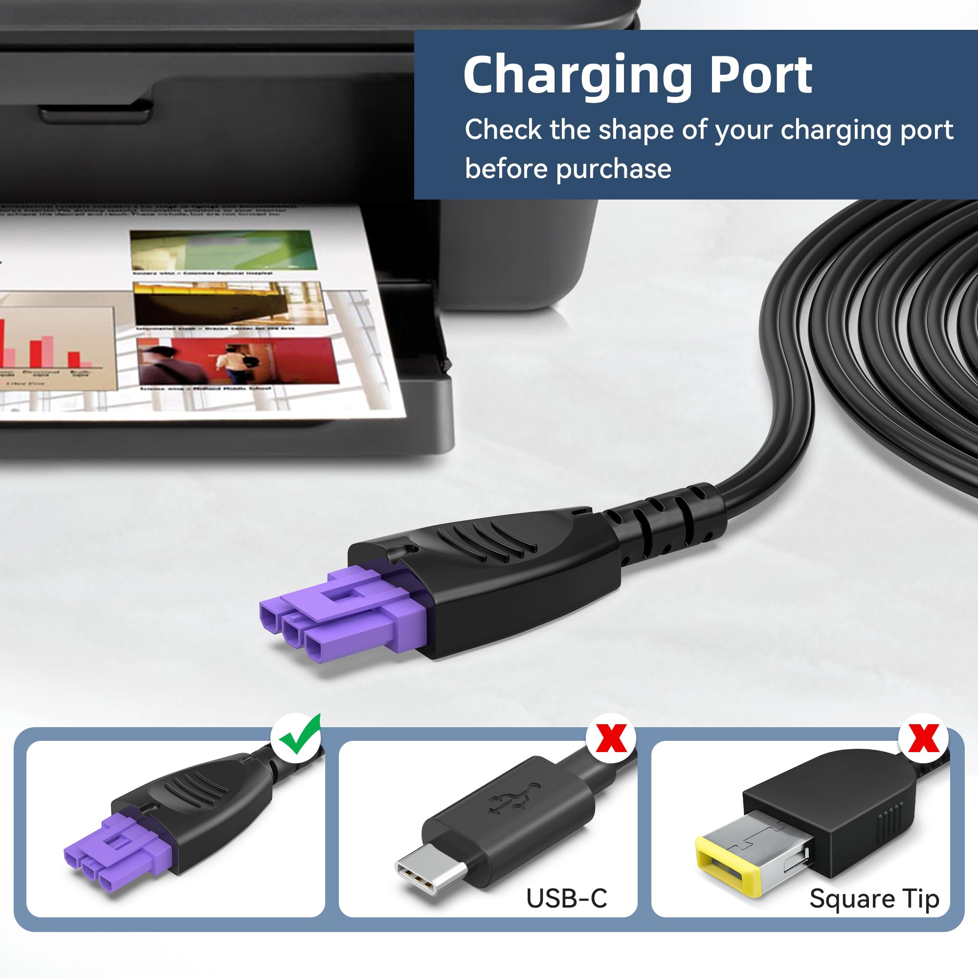 PKPower AC Adapter for HP 0957-2286 - Replacement Power Supply Cord Charger PSU Compatible with HP Deskjet 1050, 1000, 2050 Printers - Perfect for Home & Office Printing Needs