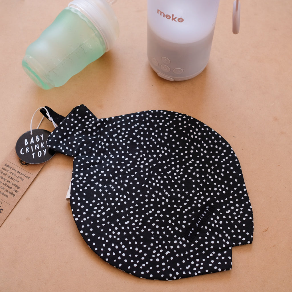 Wee Gallery Organic Crinkle Toy Fish - Soft Baby Sensory Toy for Newborns & Infants - Perfect for Tummy Time, Teething & Early Learning Development