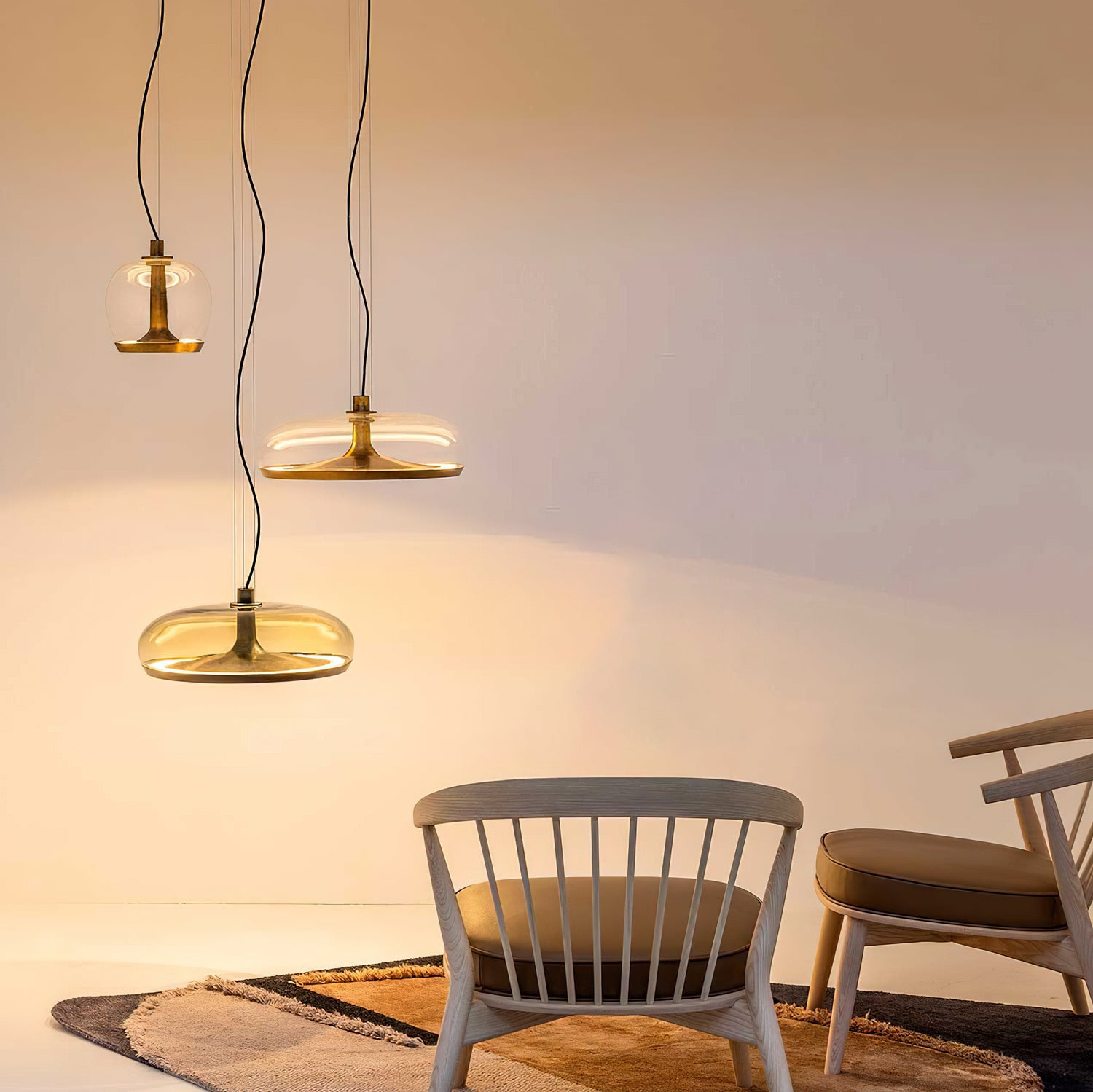 Aurelia Pendant Lamp - Modern Glass Ceiling Light Fixture for Dining Room, Kitchen Island & Living Room Decor | Elegant Hanging Chandelier Lighting for Home & Office