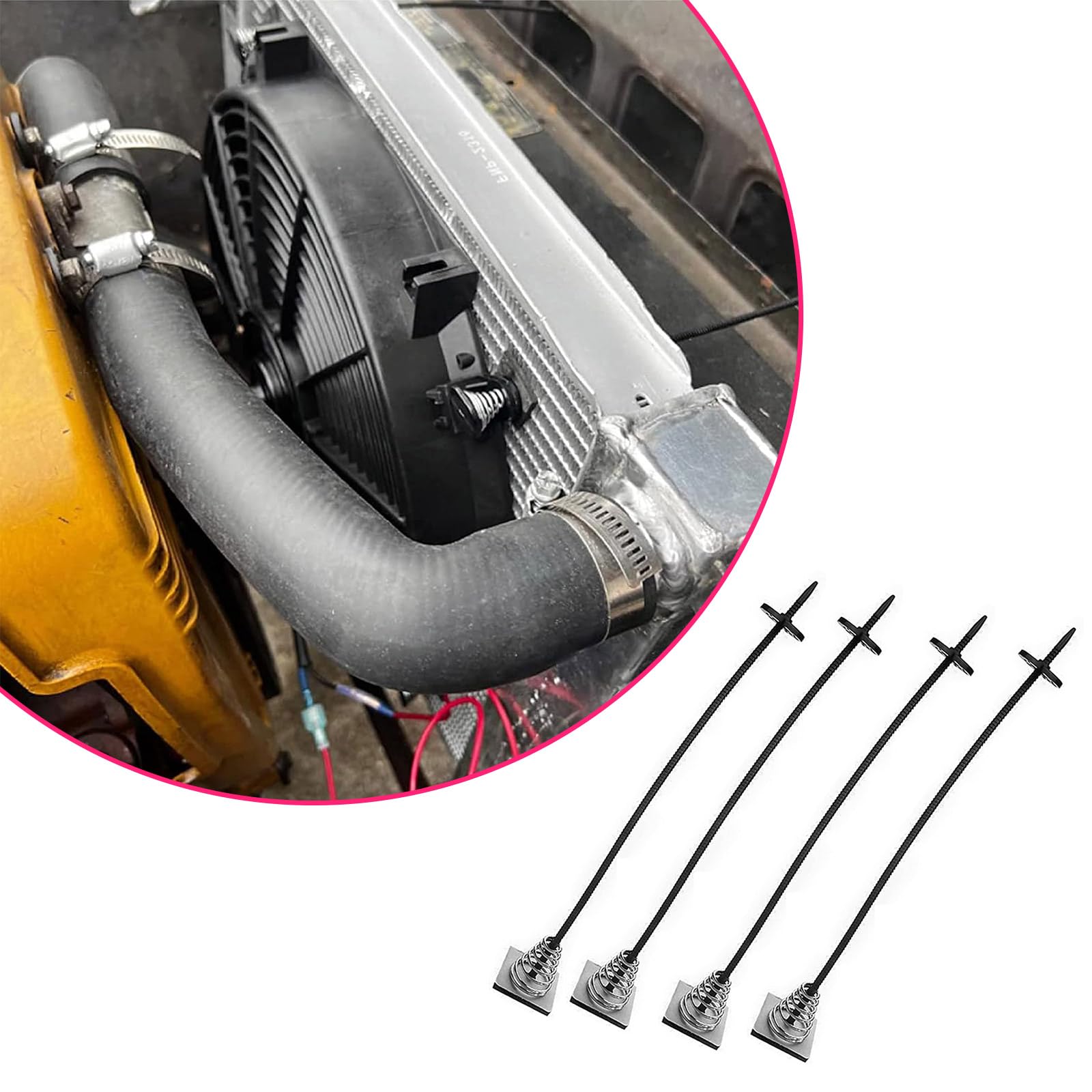 Universal Car Electric Radiator Fan Mounting Kit - Plastic Tie Strap Installation Accessories for Electric Cooling Fan & Transmission Cooler | Perfect for DIY Vehicle Maintenance & Cooling System Upgrades