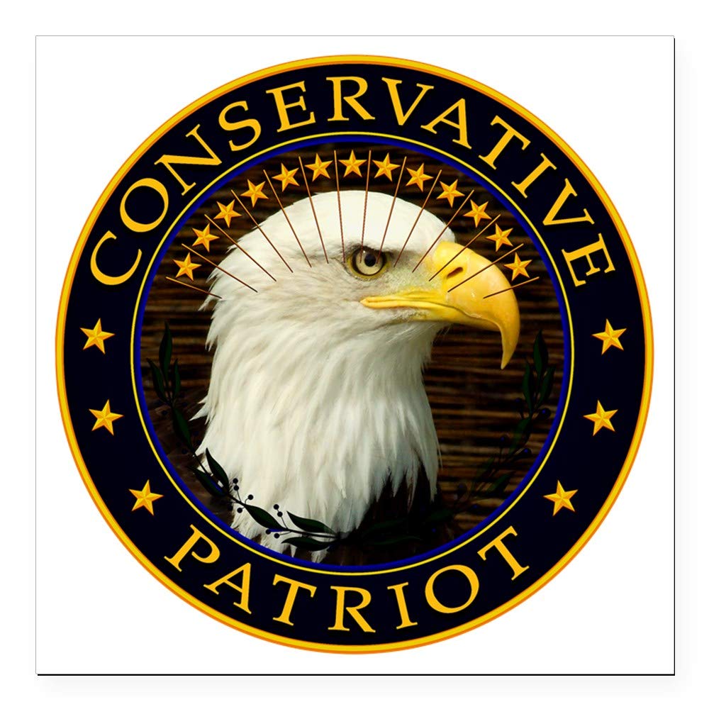 Conservative Patriot 2 Square Car Magnet 3x3 Inch - Strong Magnetic Bumper Sticker for Cars, Trucks & Vehicles - Show Your American Pride - Perfect for Political Rallies, Veterans Events & Patriotic Displays