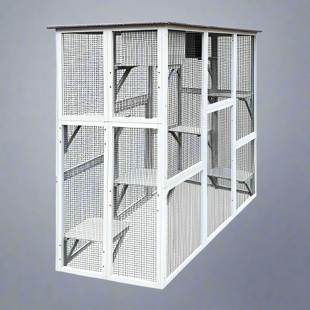 4 Tier Outdoor Cat & Small Pet Cage – Spacious Weatherproof Catio Enclosure for Cats, Rabbits & Small Animals | Durable Metal Playpen for Patio, Garden & Backyard Use | SKU: MSHCAT016