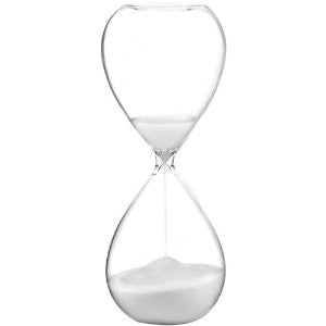 60 Minute Modern Glass Timer - Tall Kitchen Timer in Black or White for Baking, Cooking, and Productivity Tasks