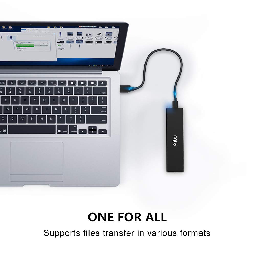 Aiibe 1TB Portable External SSD - 900MB/s High Speed USB-C & USB 3.1 Solid State Drive - Compact Mini SSD for PC, Laptop, Mac, Xbox, PS4 (Black) - Perfect for Gaming, Video Editing & Data Backup