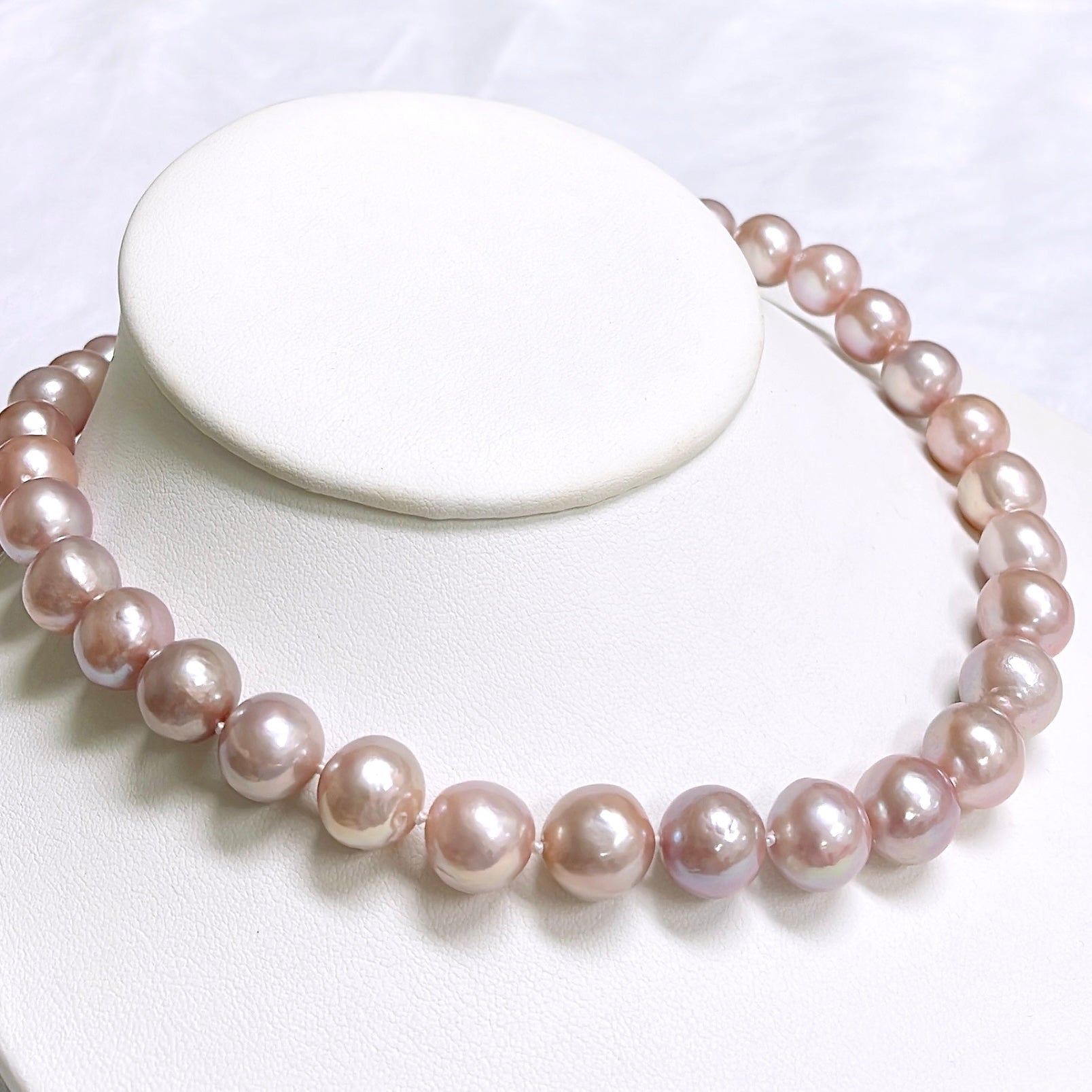 Pink Edison Pearls Strand Necklace for Women - Elegant Freshwater Pearl Jewelry Gift for Bridal, Wedding, Party & Special Occasions