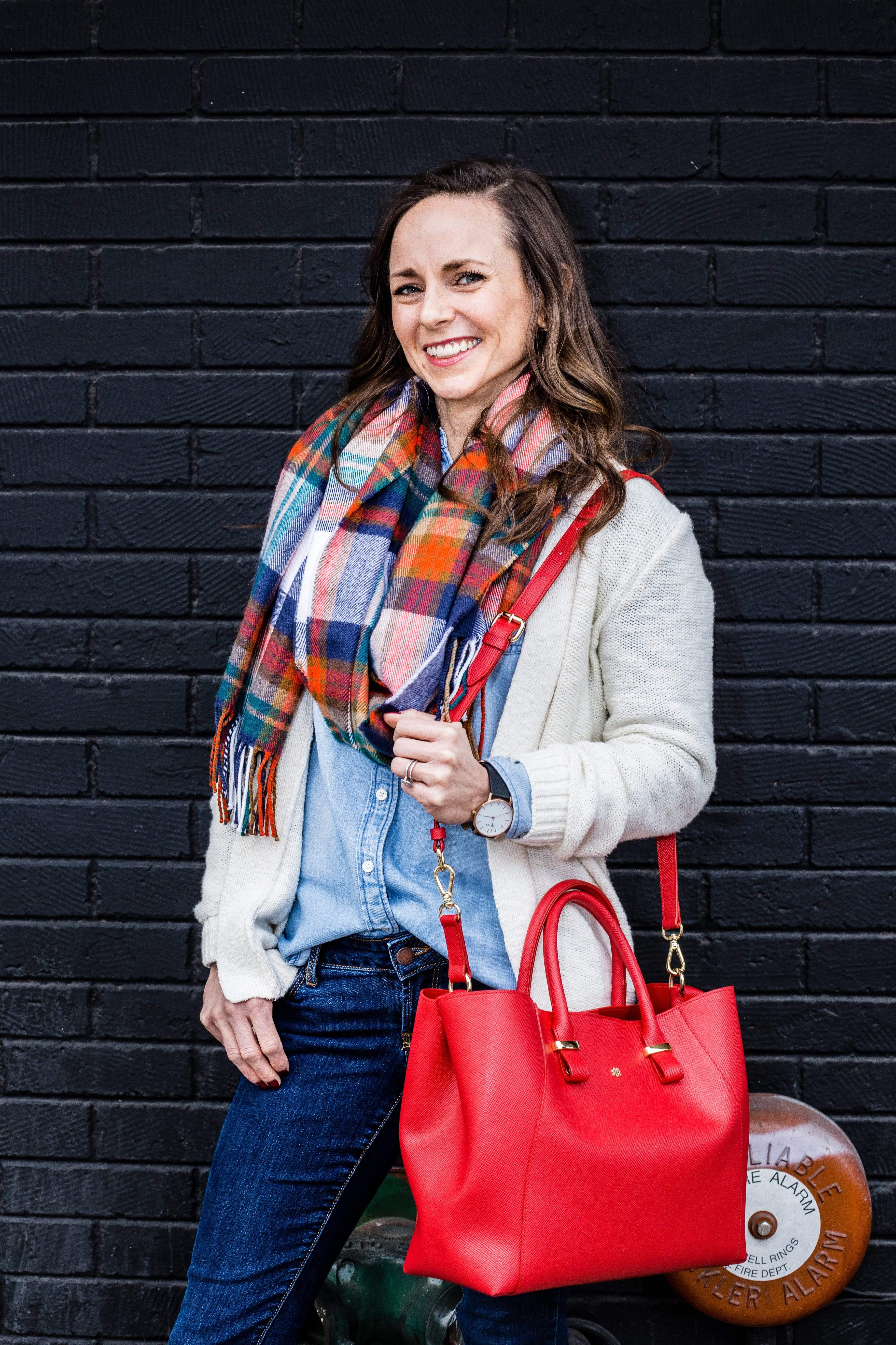 Jane Vegan Leather Handbag for Women - Stylish Red Crossbody Purse | Perfect for Work, Travel & Everyday Use