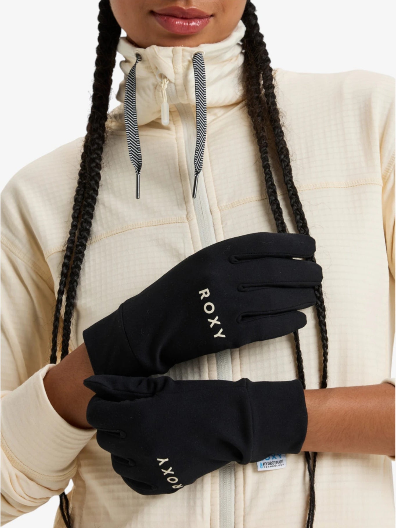 Roxy Hydrosmart Snow Gloves - Black Liner for Women - Waterproof & Warm Winter Gloves for Skiing, Snowboarding & Outdoor Activities