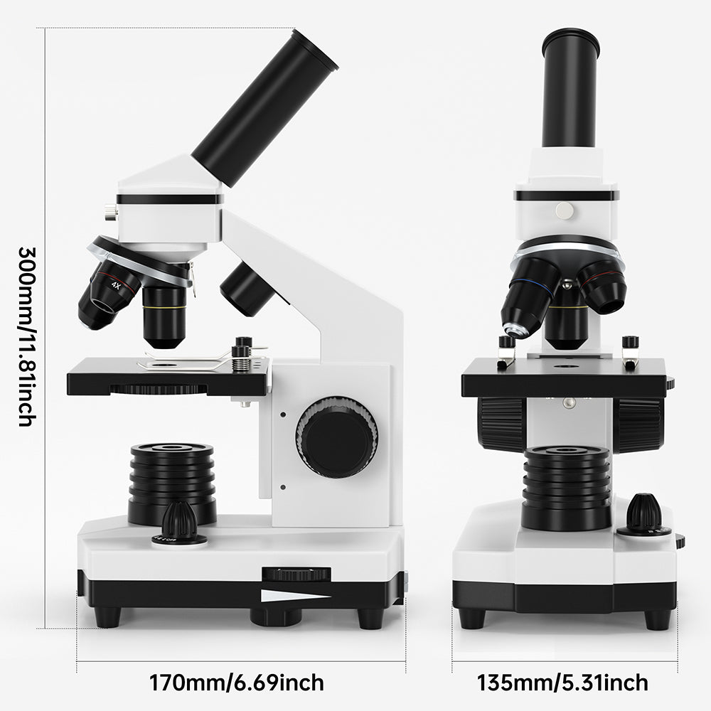 100X-2000X High Power Compound Microscope with Prepared Slides - Perfect for Kids, Students & School Science Labs | Ideal for Biology, Botany & Lab Experiments
