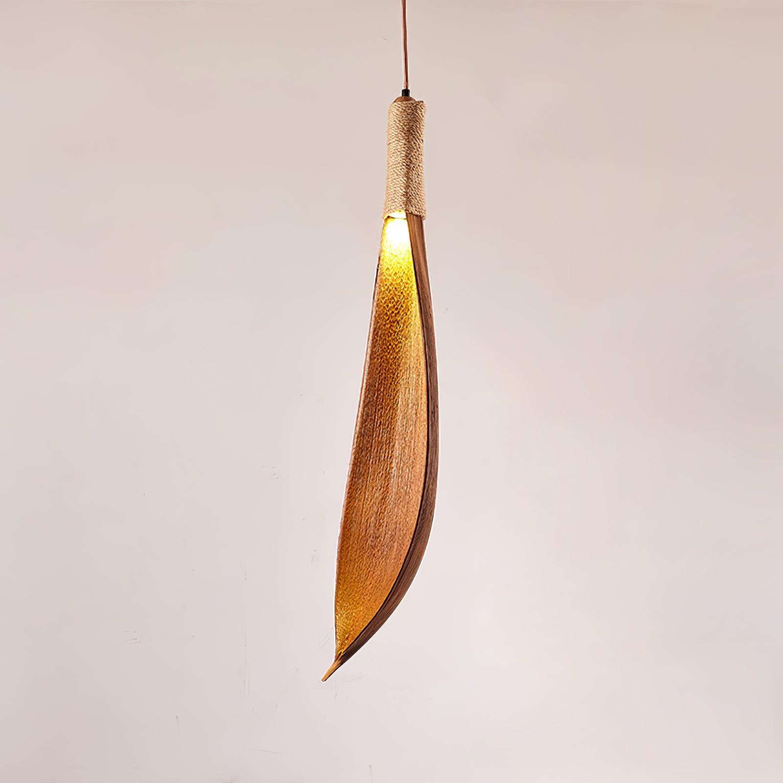 Handmade Cocoa Leaf Pendant Light - Natural Rattan Hanging Lamp for Boho Home Decor, Perfect for Living Room, Bedroom or Dining Area Lighting
