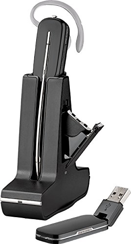 Plantronics 203948-01 Savi W445 USB Wireless Headset System for Office & Call Centers - Compatible with Landline Phones, VoIP, and Computers - Noise-Canceling Mic for Clear Calls