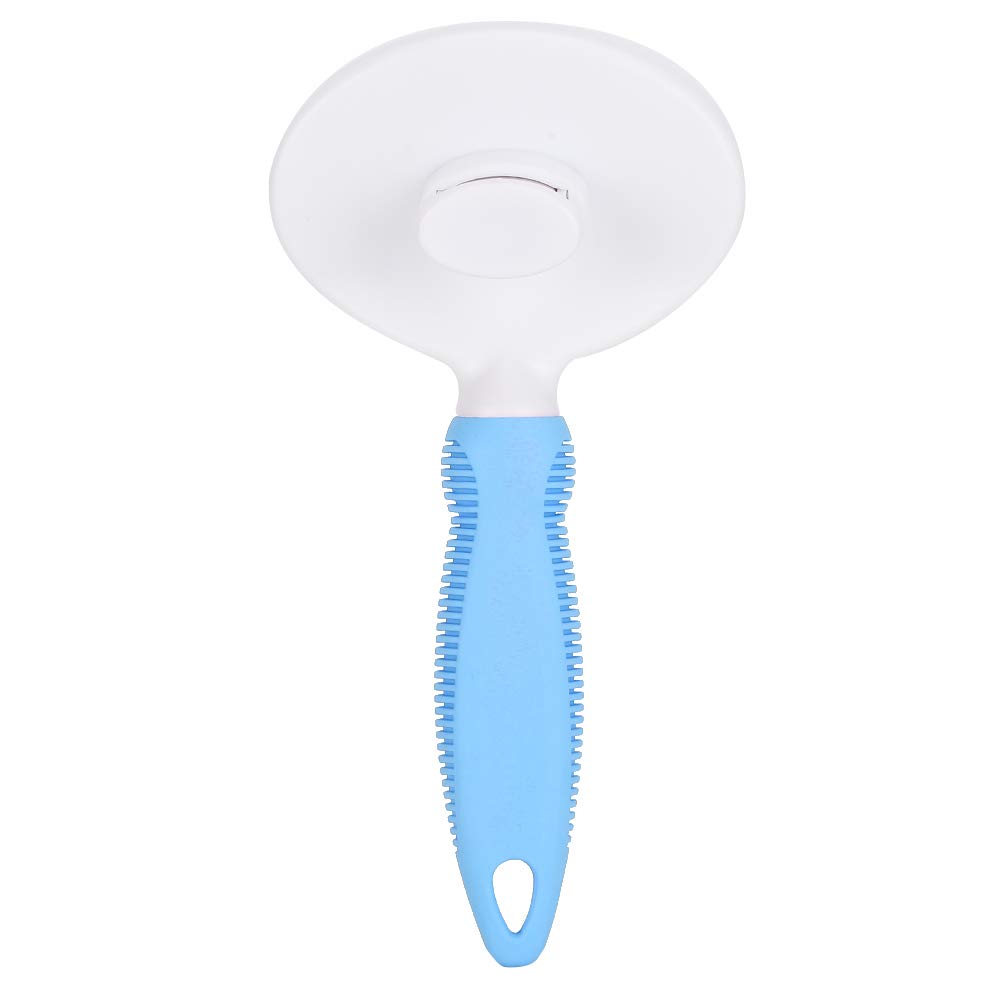Premium Pet Grooming Brush - One-Click Hair Removal Tool for Dogs & Cats | Gentle Daily Deshedding & Detangling Comb | Perfect for Home Grooming & Shedding Control (Blue)