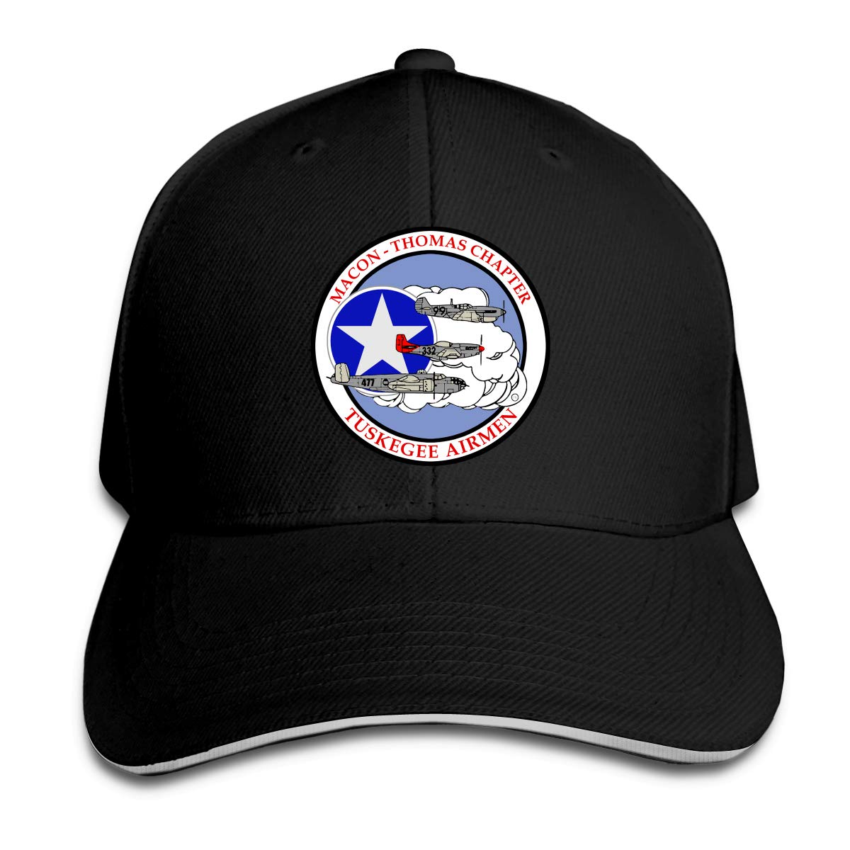 Tuskegee Airmen Macon-Thomas Chapter Unisex Baseball Cap - Adjustable Denim Sandwich Style Hat for Men & Women | Perfect for Veterans Events, Military Appreciation & Casual Wear