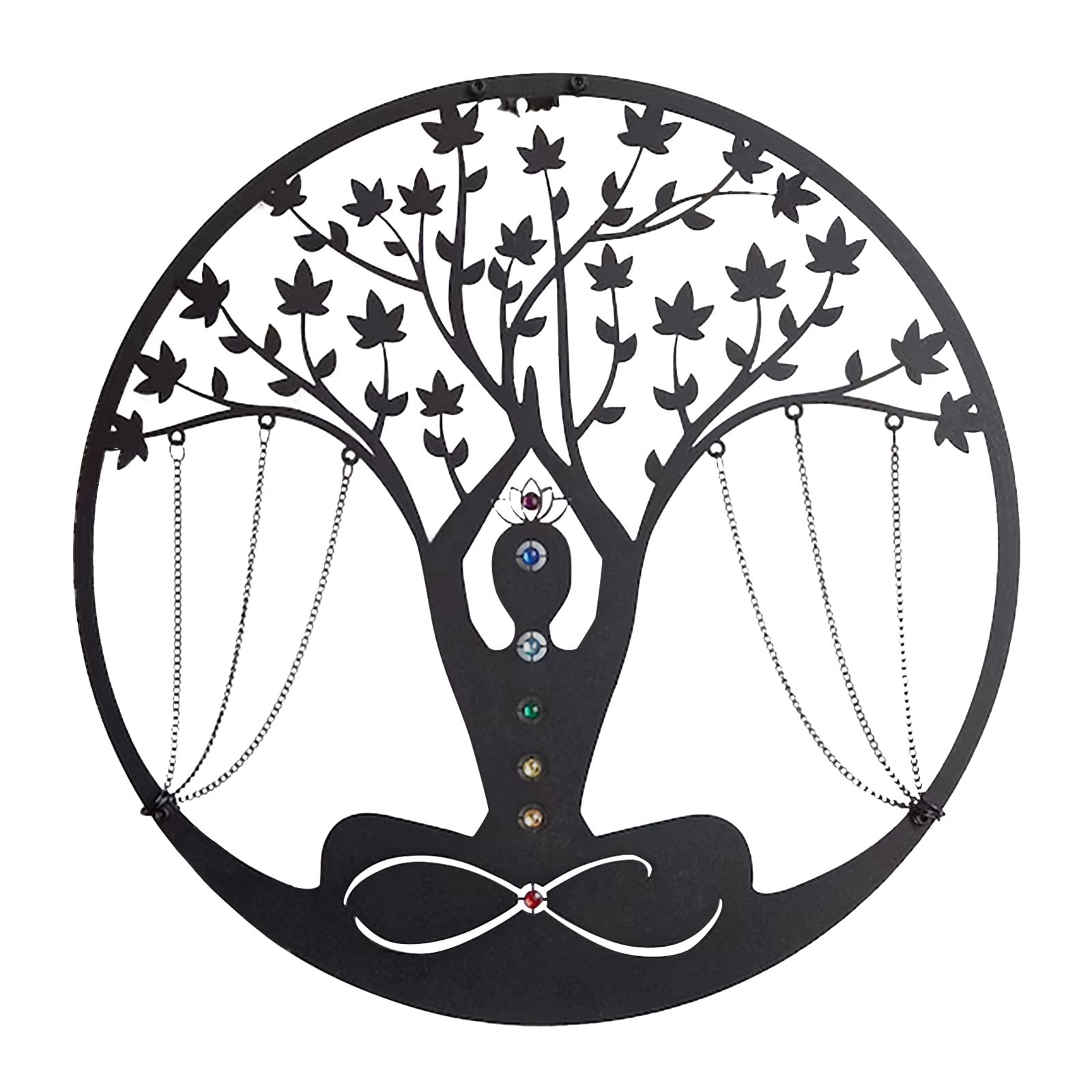 Naladoo Yoga Wall Art Decor - Metal Meditation Hanging for Home & Office