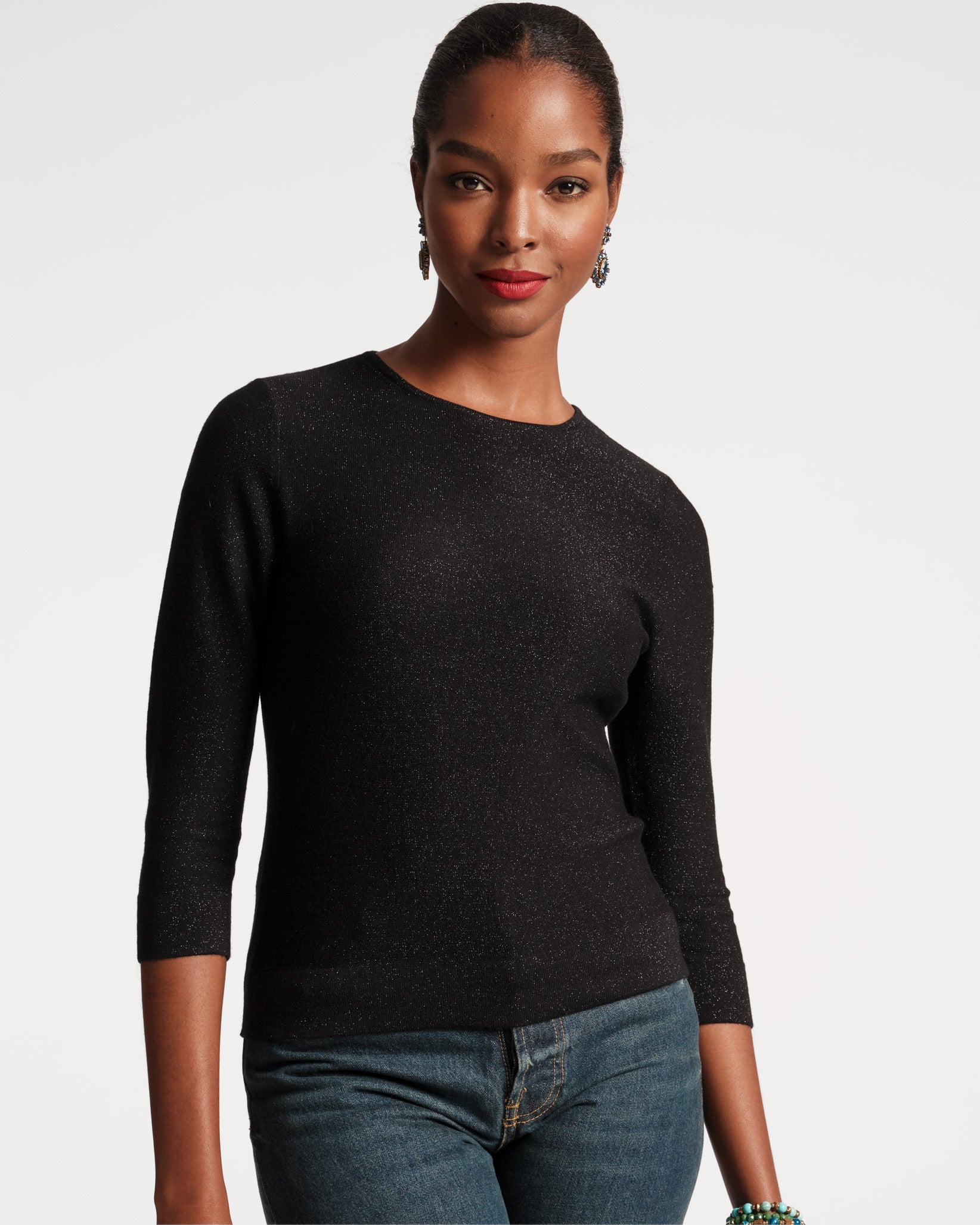 Rachel Knit Top Women's Casual Long Sleeve Sweater Black - Perfect for Fall Outfits, Office Wear & Cozy Layering