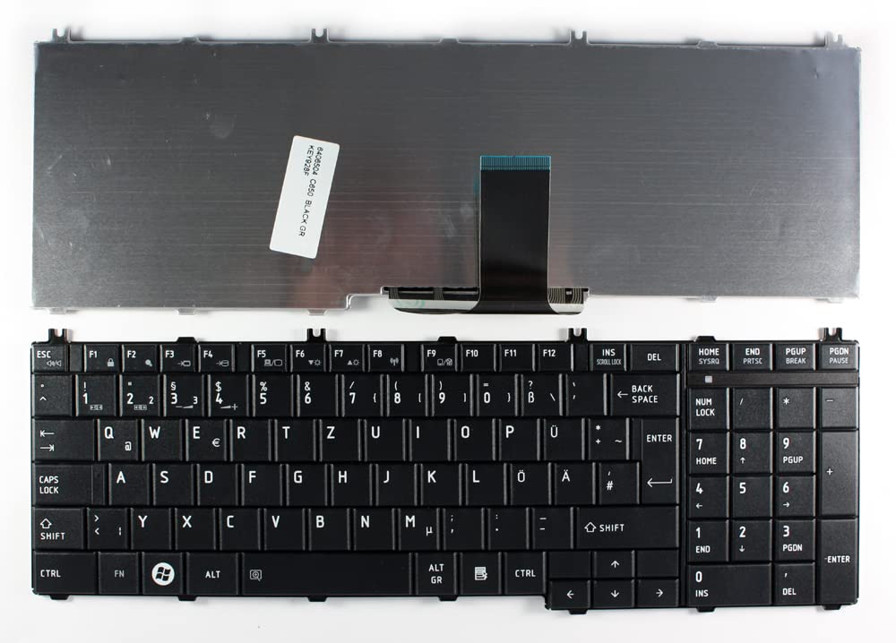 Original German Layout Black Replacement Laptop Keyboard for Toshiba Satellite C650-031 - Perfect for Typing, Coding & Office Work