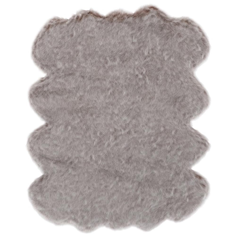 Abacasa Gloss Brown Acrylic Faux Fur Area Rug - Soft Plush Shaggy Carpet for Living Room, Bedroom & Nursery - 5x7 Feet Cozy Home Decor