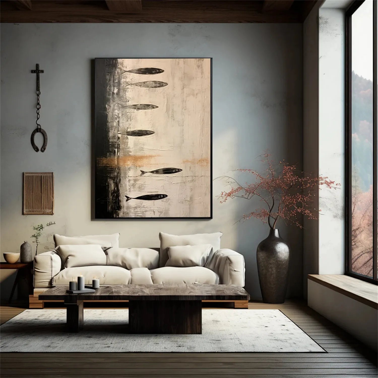 Abstract Painting #AB 163 - Modern Wall Art for Living Room, Bedroom & Office Decor | Large Canvas Artwork for Home & Office Interior Design