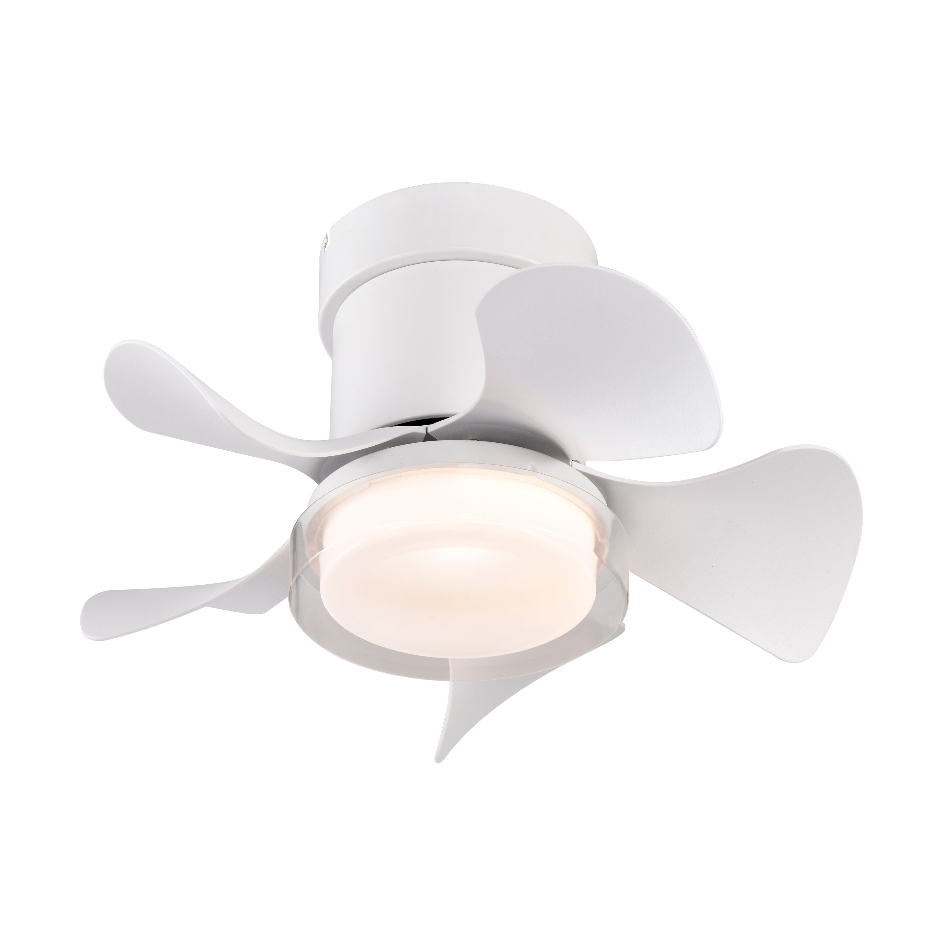 21 Inch DC Motor Ceiling Fan with Remote Control - 3 Color Temperature LED Light, Ultra Quiet & Energy Efficient - Perfect for Kitchen, Bedroom, Dining Room, Bathroom & Patio (Matte White) - Ideal for Small Spaces & Home Cooling