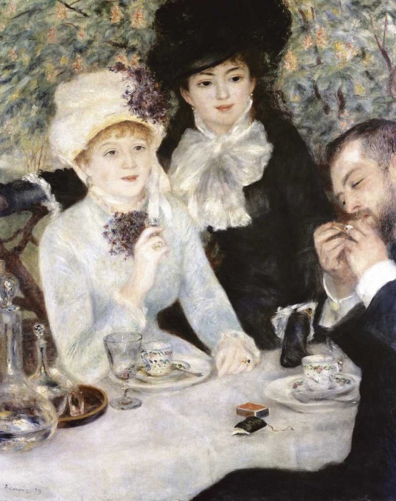 Renoir 'After Lunch' Fine Art Print on Paper - 38x30 Inch Wall Decor for Dining Room, Kitchen & Living Room - Pierre-Auguste Renoir Food Painting Reproduction for Framing