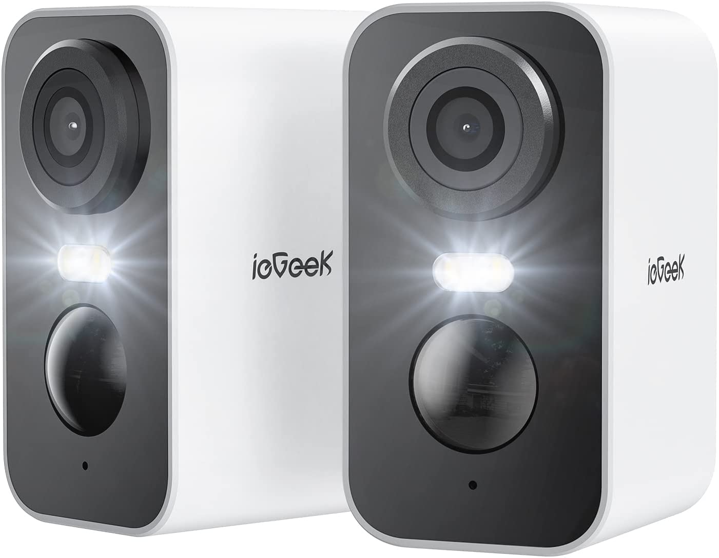 ieGeek Wireless Outdoor Security Camera 2-Pack - 2K WiFi Surveillance System with AI Detection, Siren & Spotlight - Battery Powered, IP65 Waterproof - Works with Alexa - Perfect for Home Security, Backyard Monitoring & Nighttime Protection
