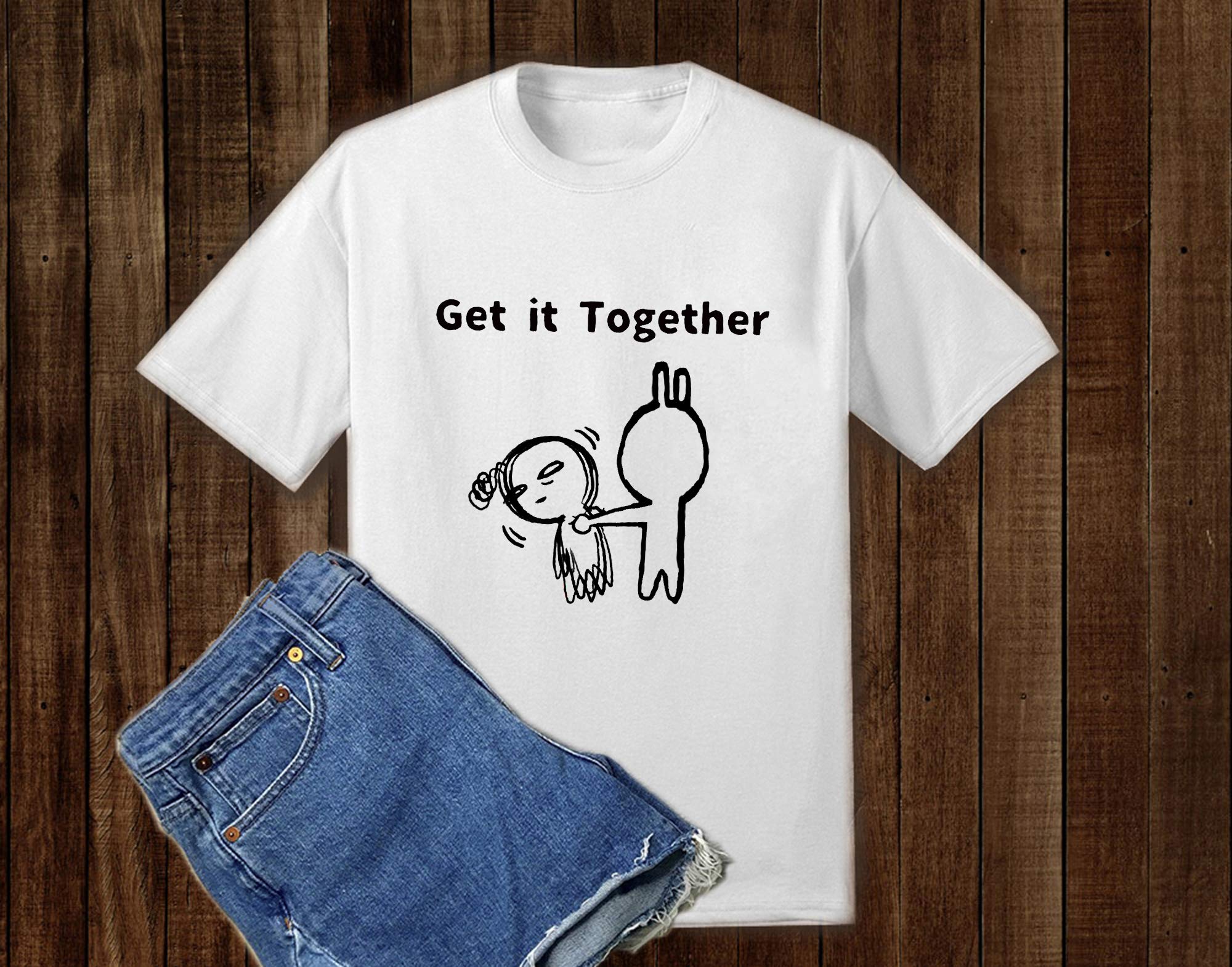 Funny Sarcastic Graphic Novelty T-Shirt - Humorous 'Get It Together' Design - Perfect for Casual Wear, Gifts & Comic Conventions