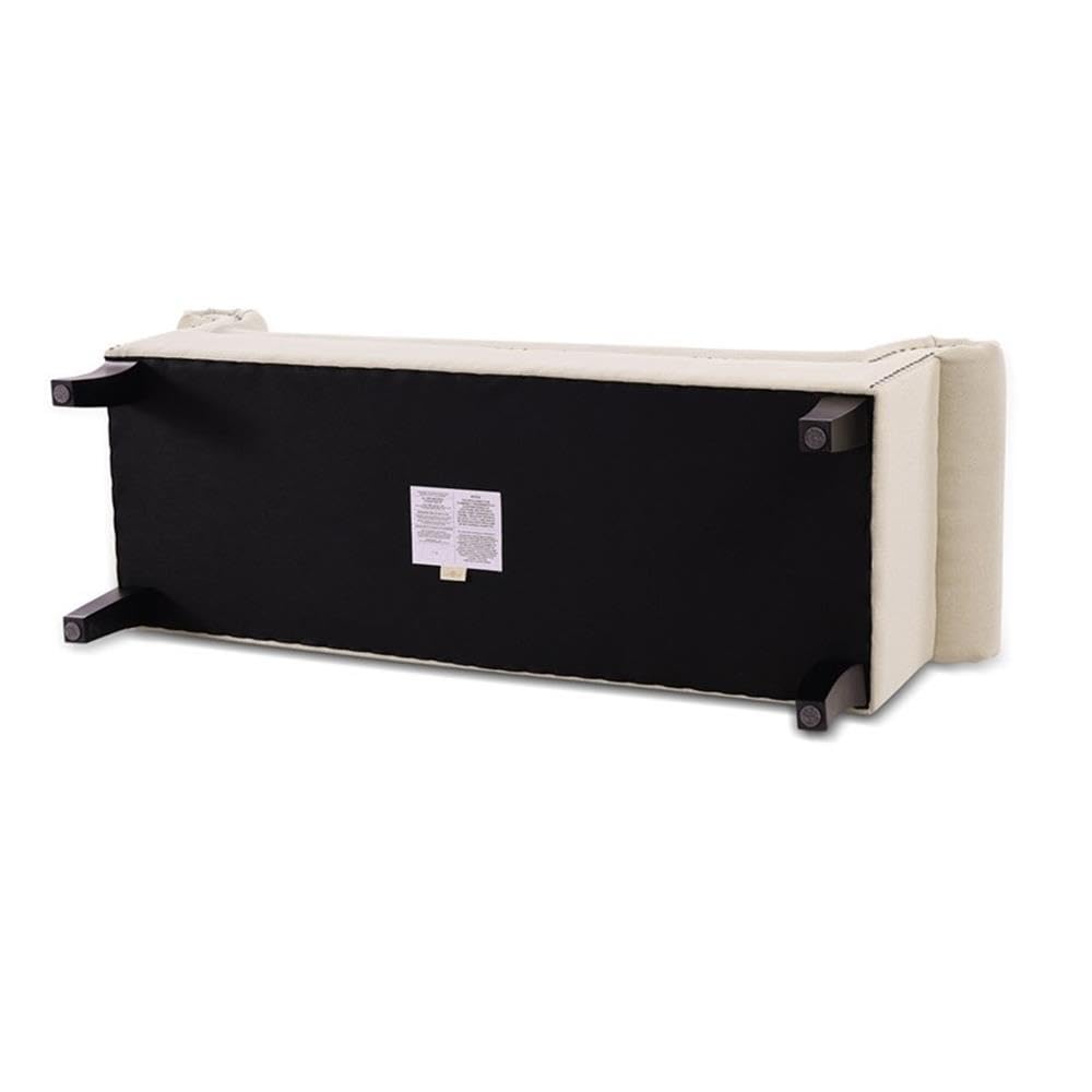 MAKLAINE Modern Roll Arm Entryway Accent Bench in Sky Neutral - Stylish Upholstered Storage Bench for Hallway, Living Room & Bedroom - Perfect for Small Space Decor & Extra Seating