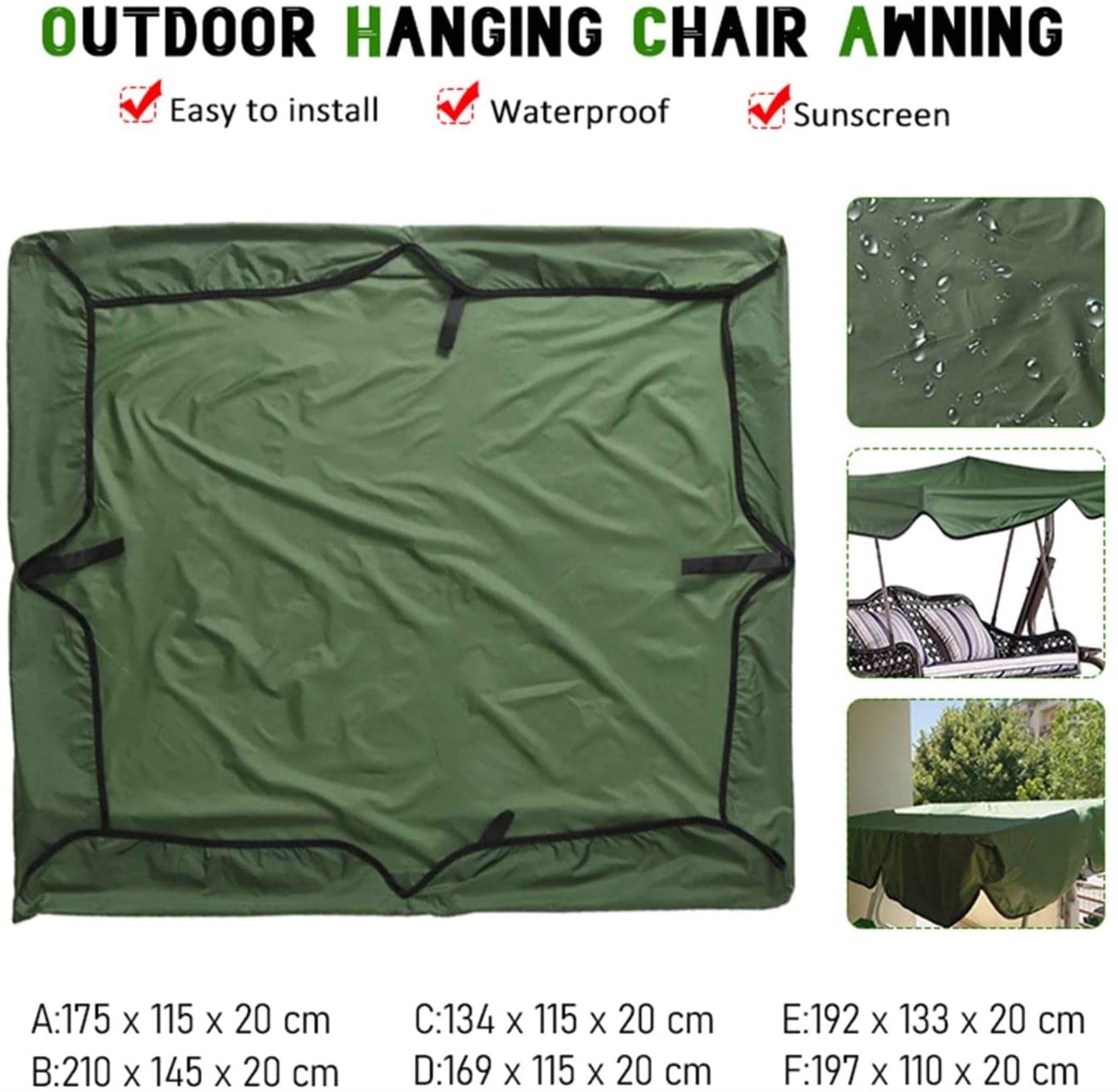 Waterproof Patio Chair Covers for Outdoor Furniture - UV Resistant Swing Chair & Hammock Sunshade - Replacement Covers for Rocking Chairs, Egg Chairs & Courtyard Seating | Perfect for Backyard, Garden & Poolside Relaxation
