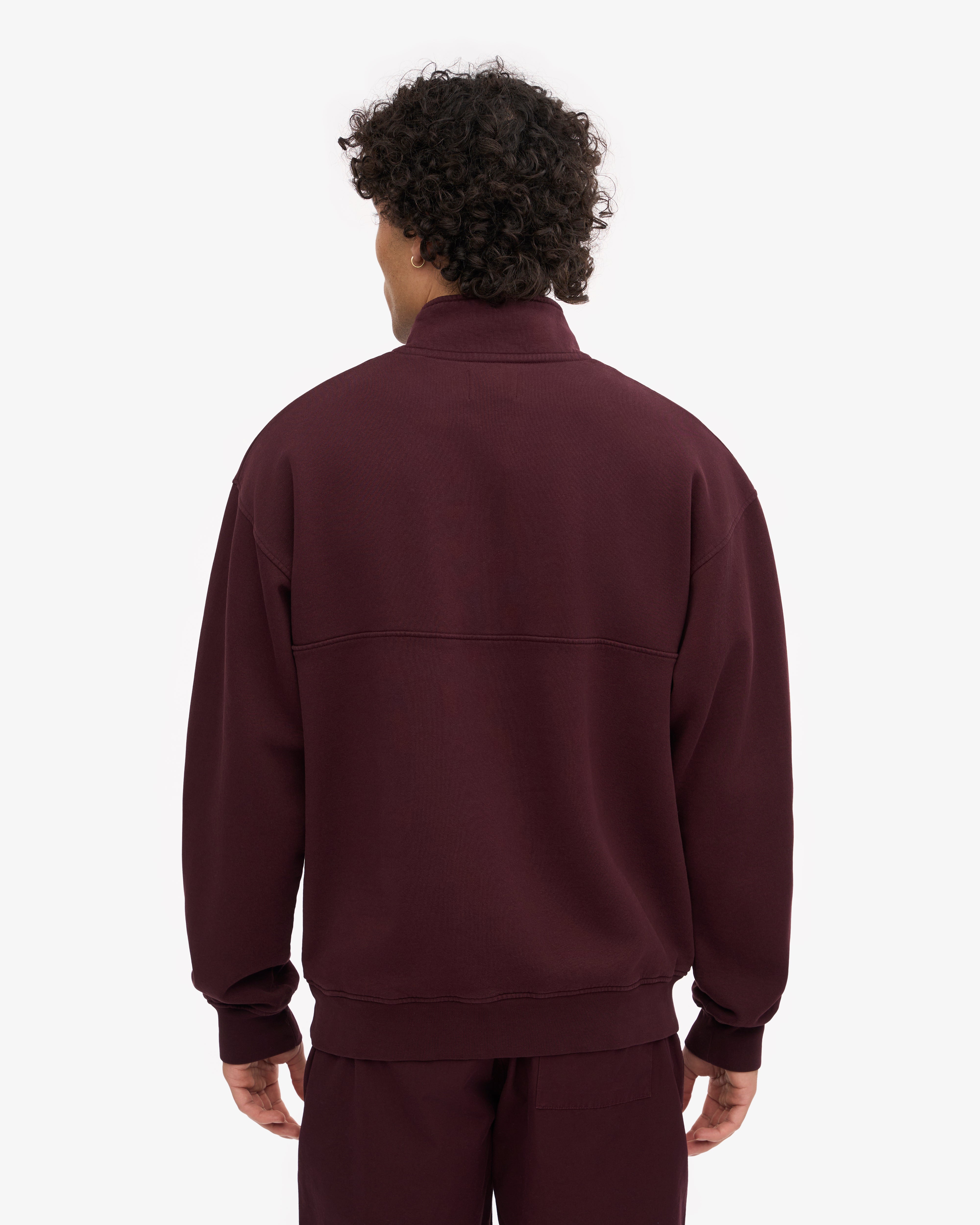 Organic Quarter Zip Sweater for Men & Women - Soft Oxblood Red Pullover for Fall & Winter - Perfect for Outdoor Activities & Casual Wear