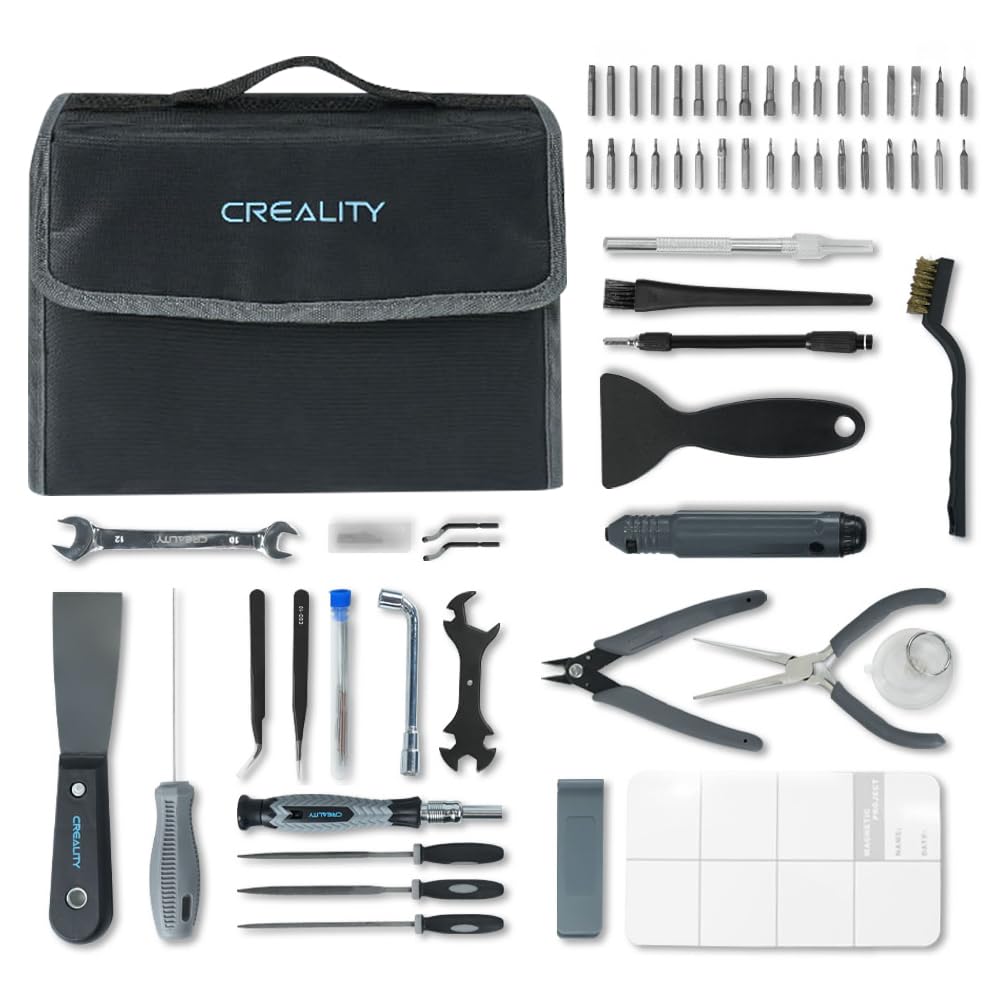 Creality 3D Printer Tool Kit - 74 Pcs Professional 3D Printing Accessories Set with Nozzle Cleaners, Screwdrivers, Wrenches & Storage Bag | Perfect for Ender 3, CR-10, DIY 3D Printing Projects & Maintenance