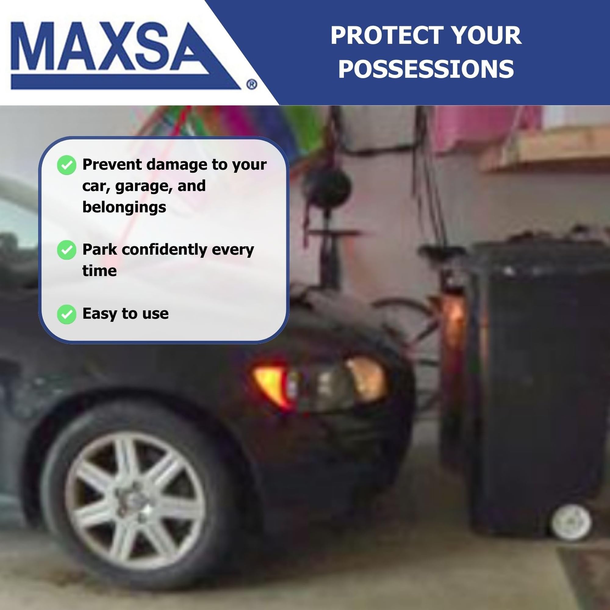 Maxsa 37312 Park Right Dual Laser Parking Guide - Silver | Accurate Vehicle Alignment for Garages & Driveways | Perfect for Tight Parking Spaces & Nighttime Use