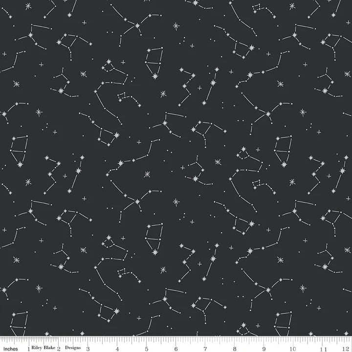 Hoist The Sails Riley Blake Designs C12983 Constellations Black Fabric - Perfect for Quilting, Home Decor, and DIY Craft Projects