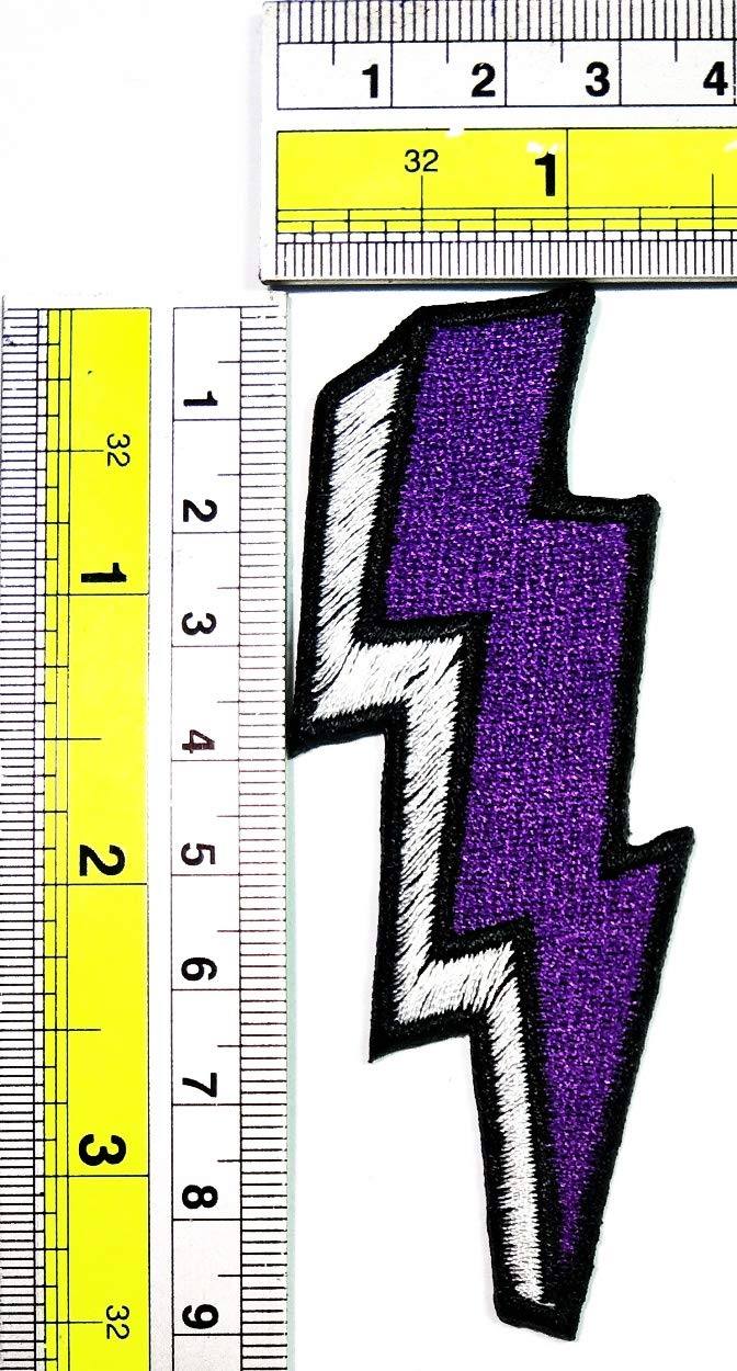 Lightning Bolt Cartoon Embroidery Patch - DIY Iron On & Sew Applique for Kids Crafts, Bags, Jackets, Jeans & Clothes (5-Pack) - Perfect for Costumes, School Projects & DIY Fashion Accessories