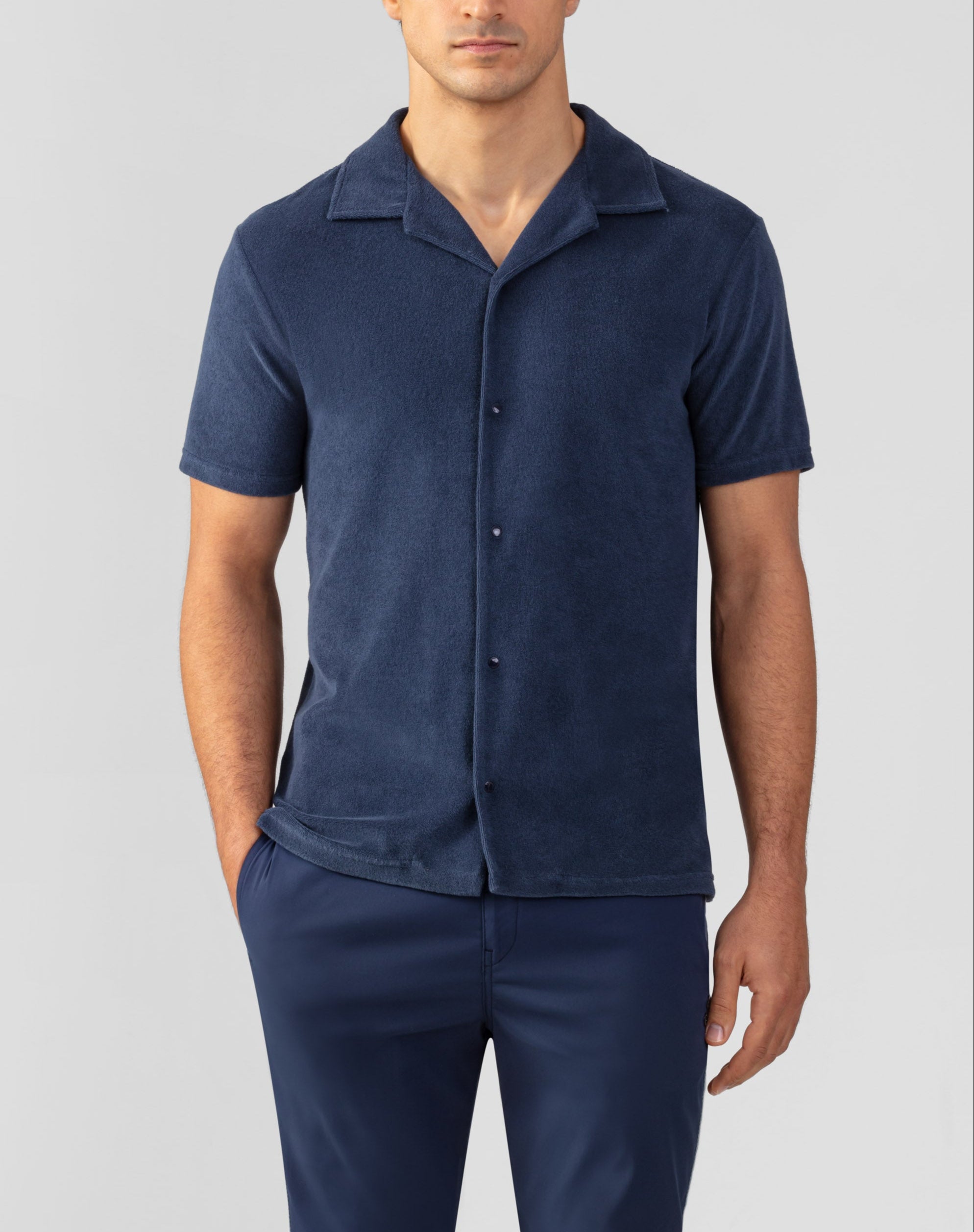 Ron Dorff Men's Cotton Terry Shirt - Soft Breathable Casual Button Down Shirt for Everyday Wear, Work & Weekend Outings