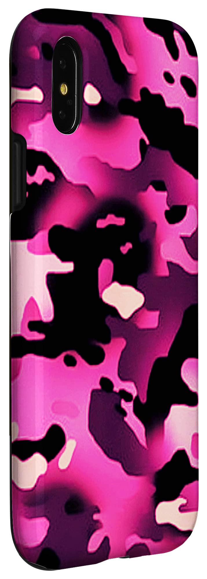 iPhone X/XS 热粉色迷彩保护壳 | 时尚潮流设计 | 防摔耐磨 | 适用于日常使用、户外活动和个性化展示