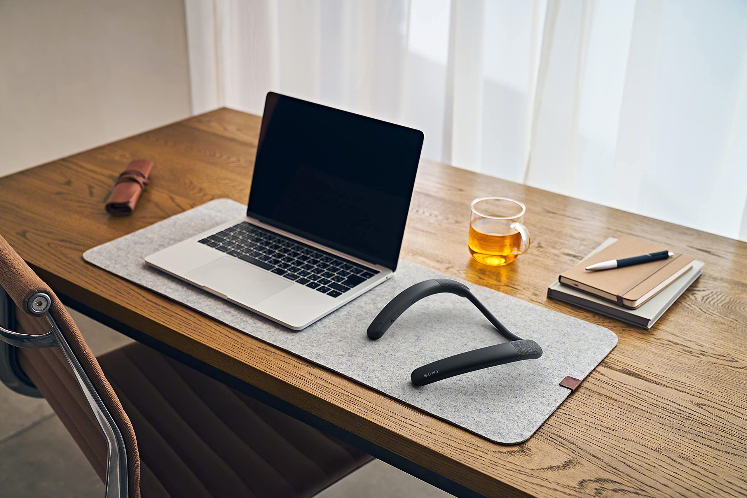 Sony SRS-NB10 Wireless Neckband Bluetooth Speaker with Microphone - Hands-Free Calling, 16H Battery, IPX4 Water Resistant - Charcoal Gray (Renewed) - Perfect for Workouts, Commuting & Home Office Use