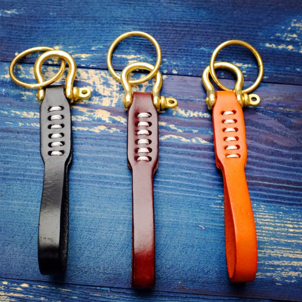 Premium Genuine Leather Keychain - Handcrafted Top Grain Cowhide Pendant Keychain for Car Keys, House Keys & Key Ropes (1 Pack) - Durable & Stylish Gift for Men & Women, Perfect for Everyday Use, Travel & Organization
