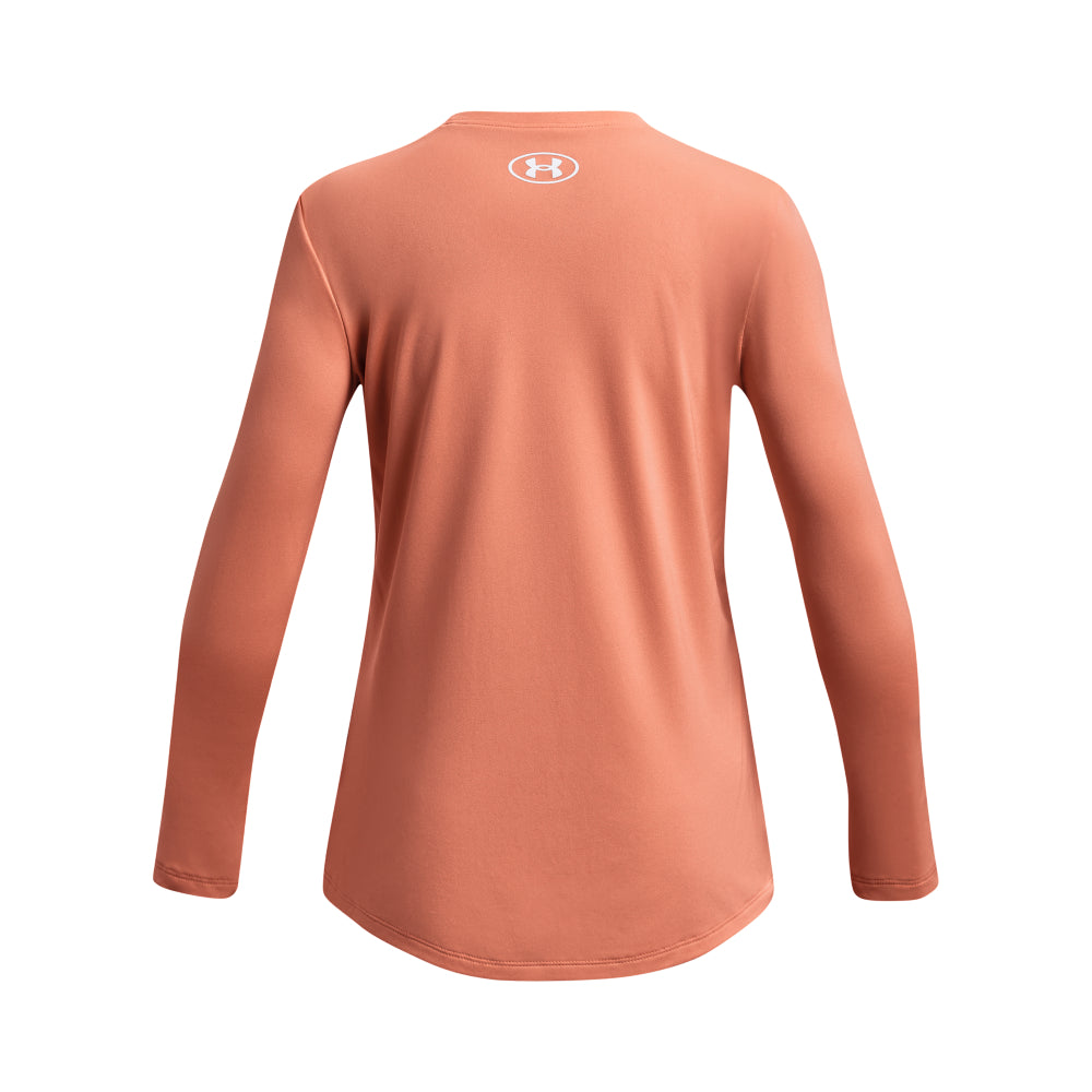 Under Armour Youth Big Logo Long Sleeve Shirt for Girls - Moisture-Wicking Athletic Top for Soccer, Basketball & Outdoor Activities