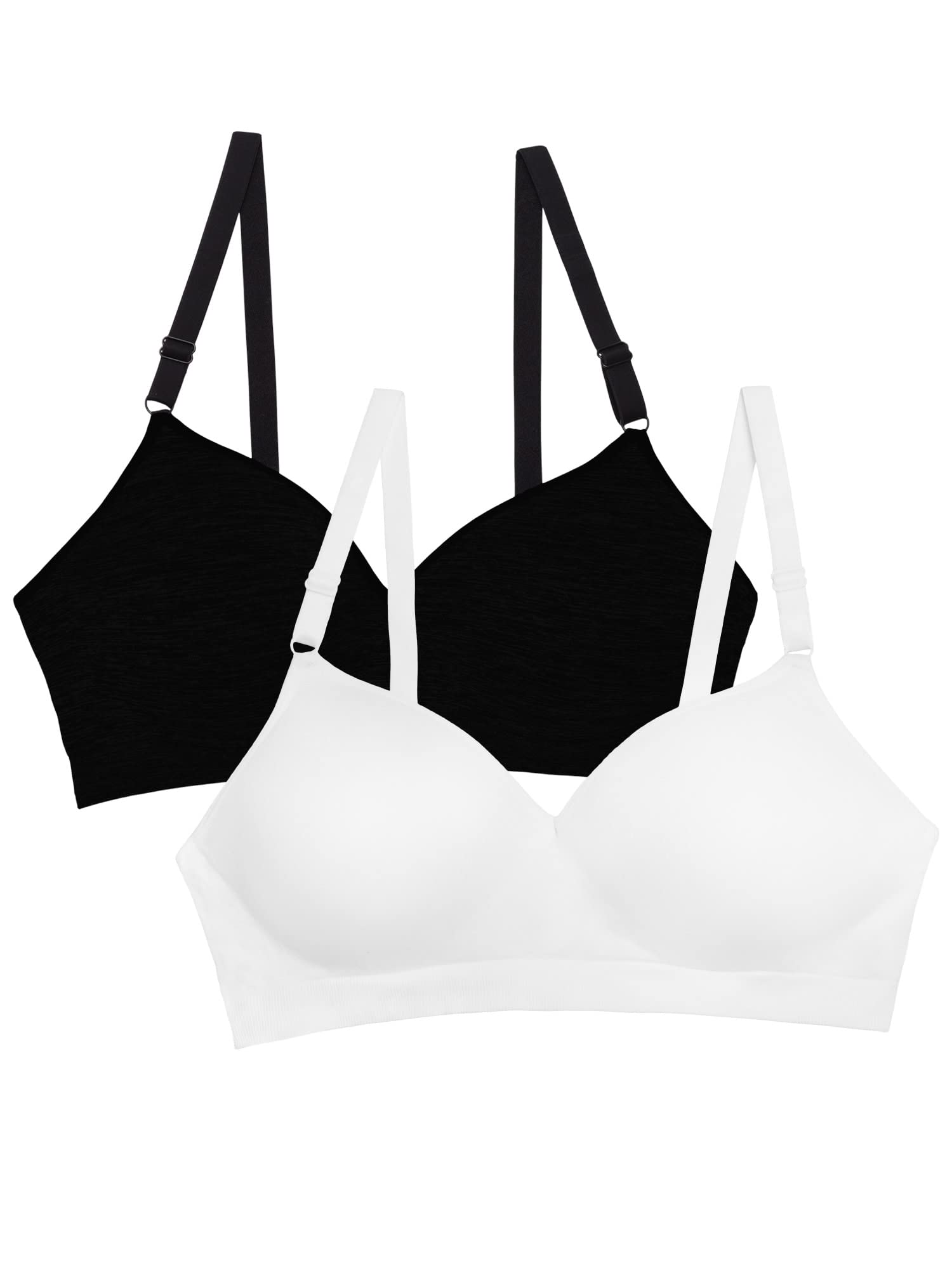 Fruit of the Loom Women's Seamless Wire Free Push-up Bra - Comfortable Support for Everyday Wear, Yoga & Lounge