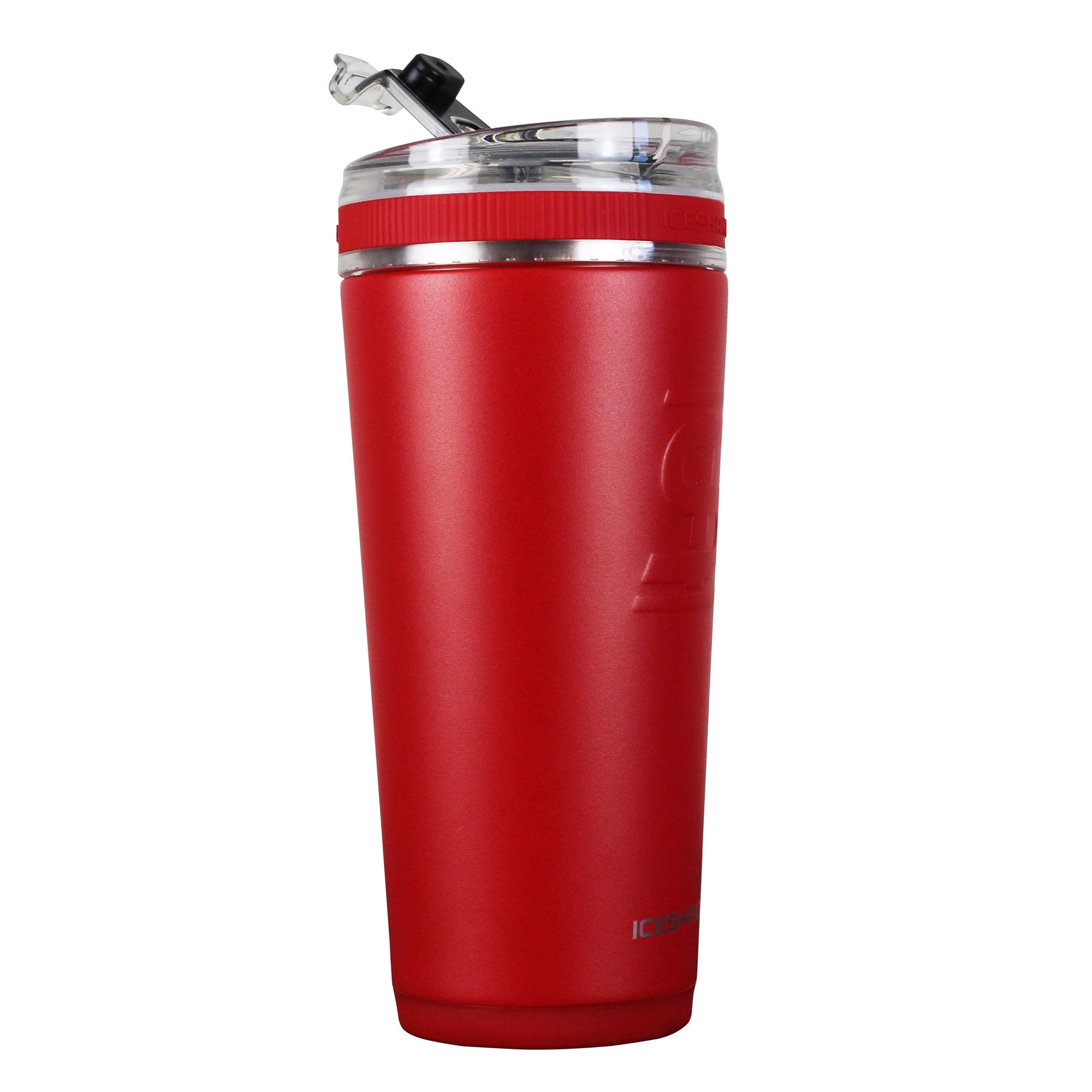 8x8 Custom 26oz Flexible Water Bottle - Leak Proof & BPA Free - Perfect for Gym, Hiking & Outdoor Activities (Red)