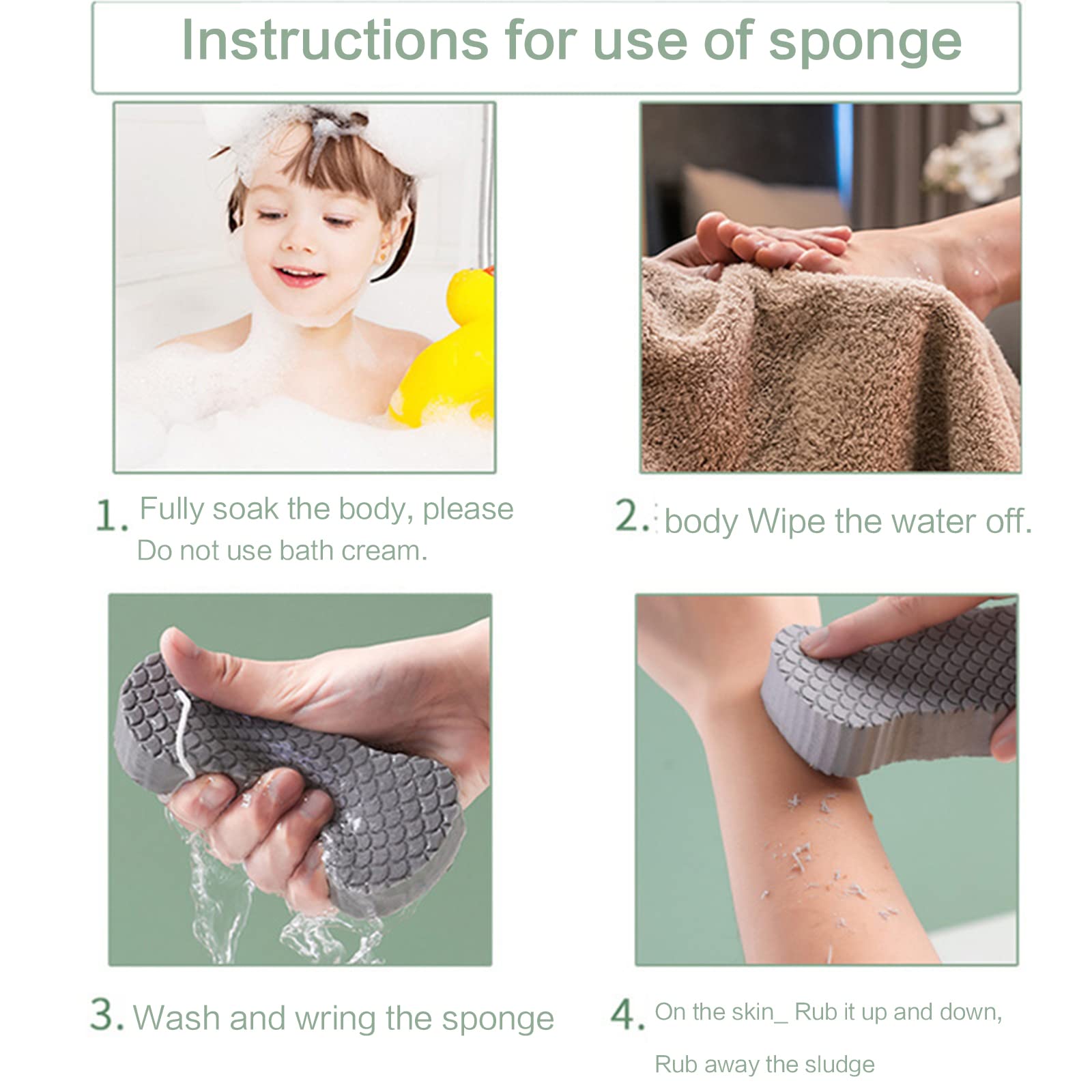 Exfoliating Body Scrubber - Soft Bath Sponge for Dead Skin Removal & Gentle Cleansing - Perfect for Shower, Bath & Spa Relaxation