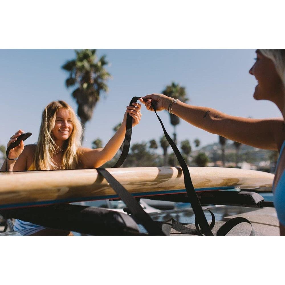 DORSAL Sunguard UV-Resistant Aero Roof Rack Pads with 15 ft Straps - No Fade Black PVC for Car, Surfboard, Kayak, SUP, Snowboard (20 Inch) - Perfect for Road Trips, Beach Adventures & Winter Sports